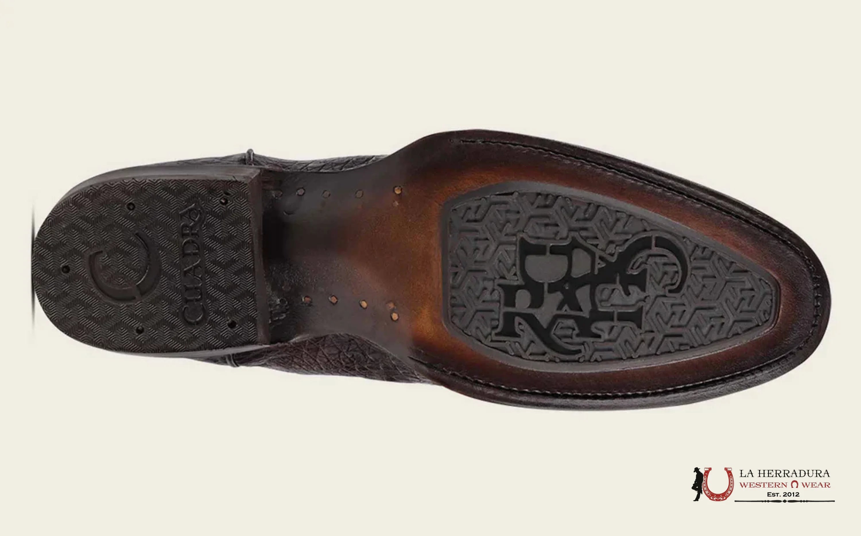 CUADRA BOOT FUSCUS LOMO BELLY CAIMAN PUNGE CAFE LASER & EMBROIDERY WOVEN ROUND TOE 2H0AFY CUARDRA MENS BOOTS