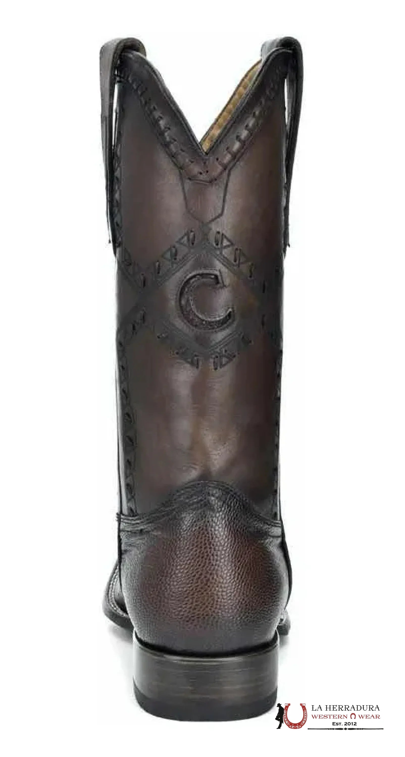 CUADRA BOOT PANZA DE AVESTRUZ FLAME CHOCO SQUARE TOE CU426 BOTAS HOMBRES