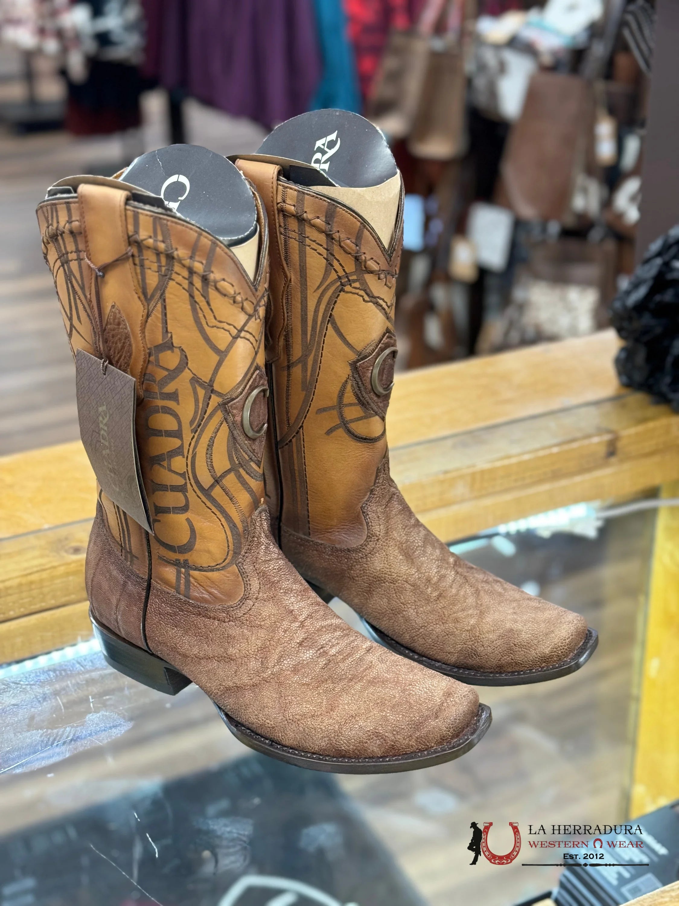 Cuadra Boots Elephant Arena Semi Square Toe Botas Hombres