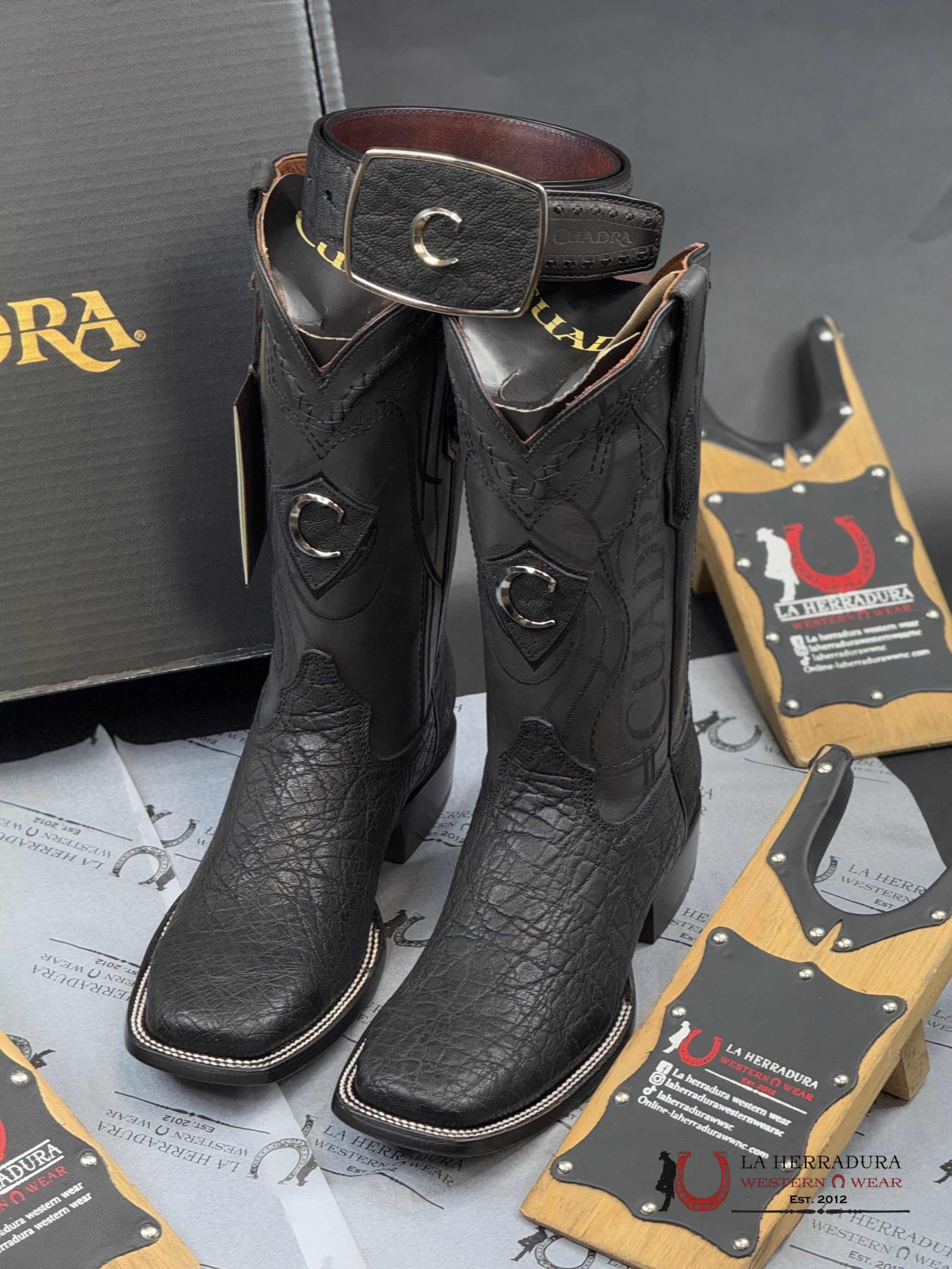 Cuadra Boots Elephant Black Elefante Square Toe 3Z1Oel Botas Hombres