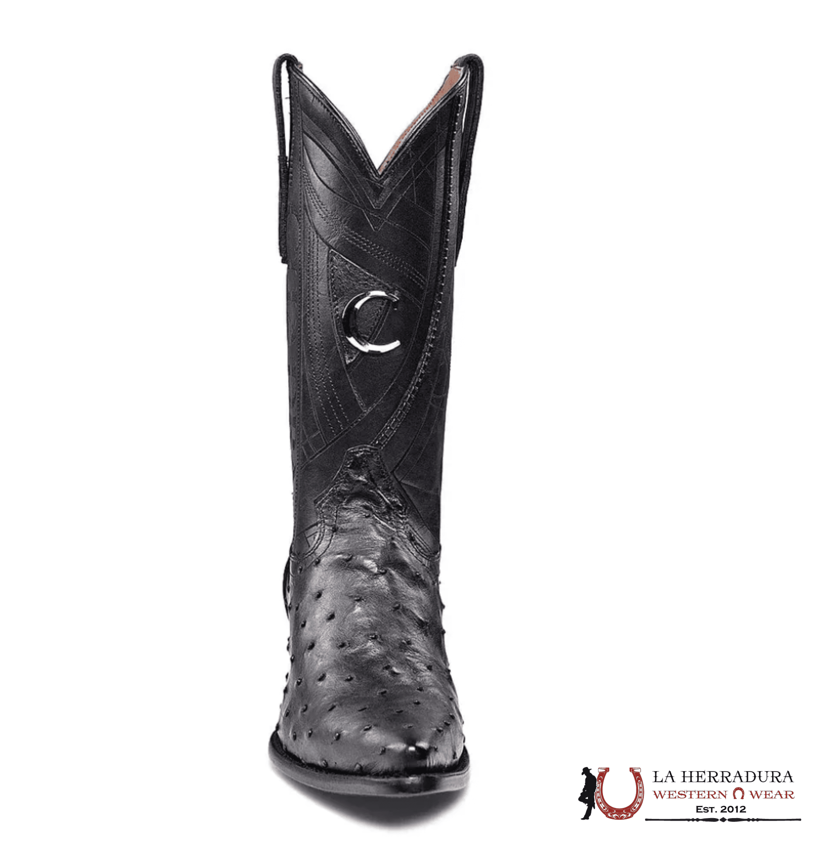 CUADRA BOOTS OSTRICH BLACK CHERRY LASER & EMBROIDERY SNIP B22PA1 BOTAS HOMBRES