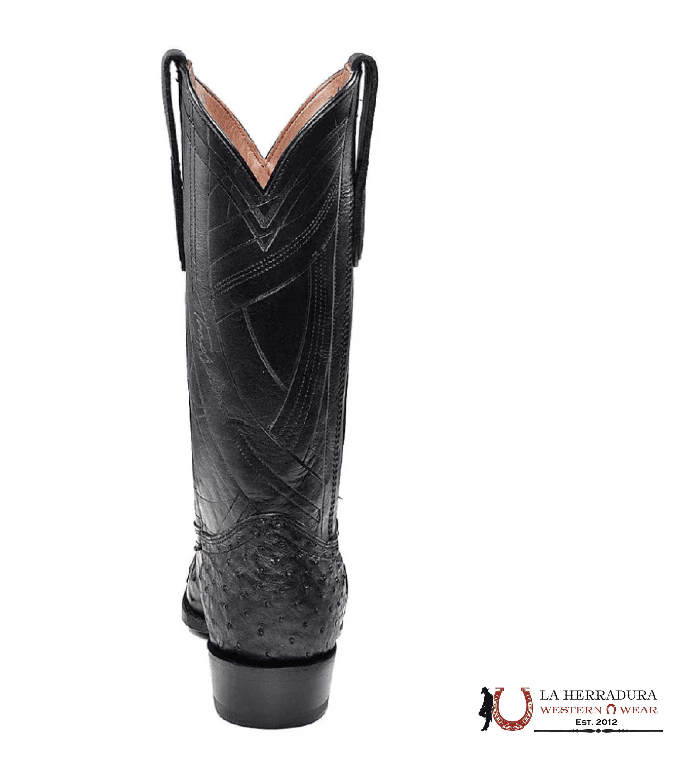 CUADRA BOOTS OSTRICH BLACK CHERRY LASER & EMBROIDERY SNIP B22PA1 BOTAS HOMBRES