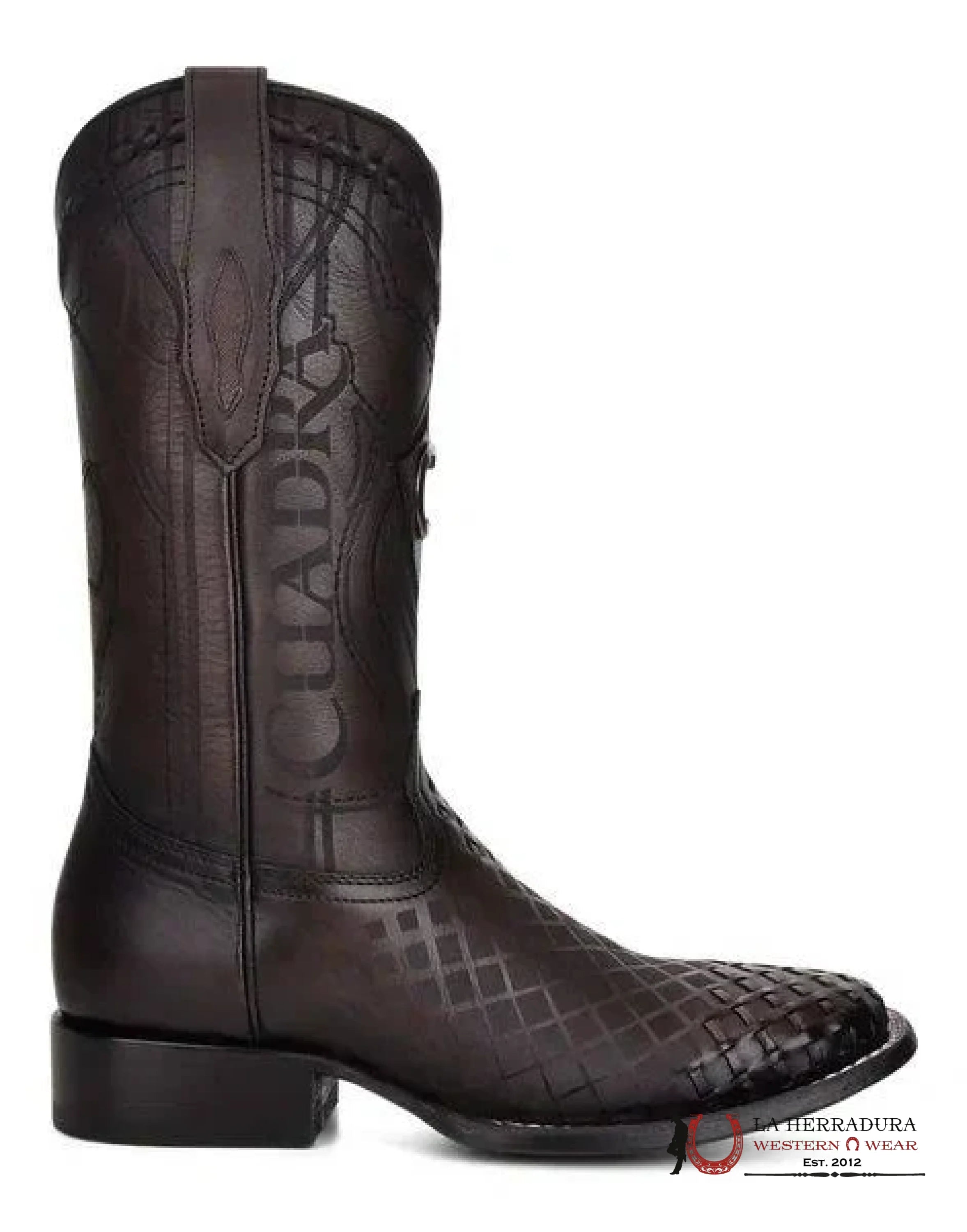 CUADRA BOOTS SQUARE TOE LASER SILLERO OVER BLACK LASER CU676 BOTAS HOMBRES