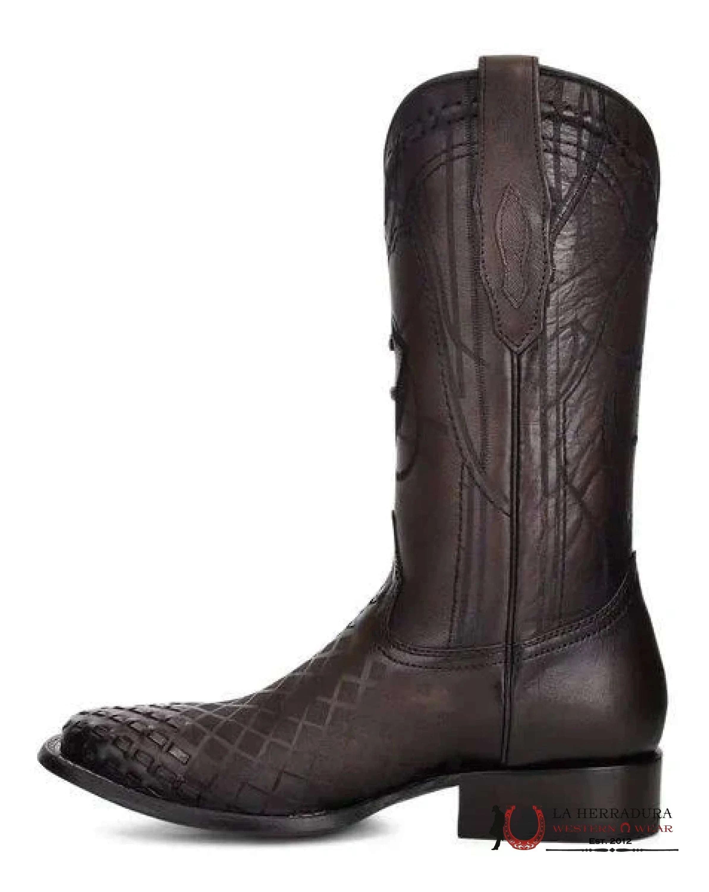 CUADRA BOOTS SQUARE TOE LASER SILLERO OVER BLACK LASER CU676 BOTAS HOMBRES
