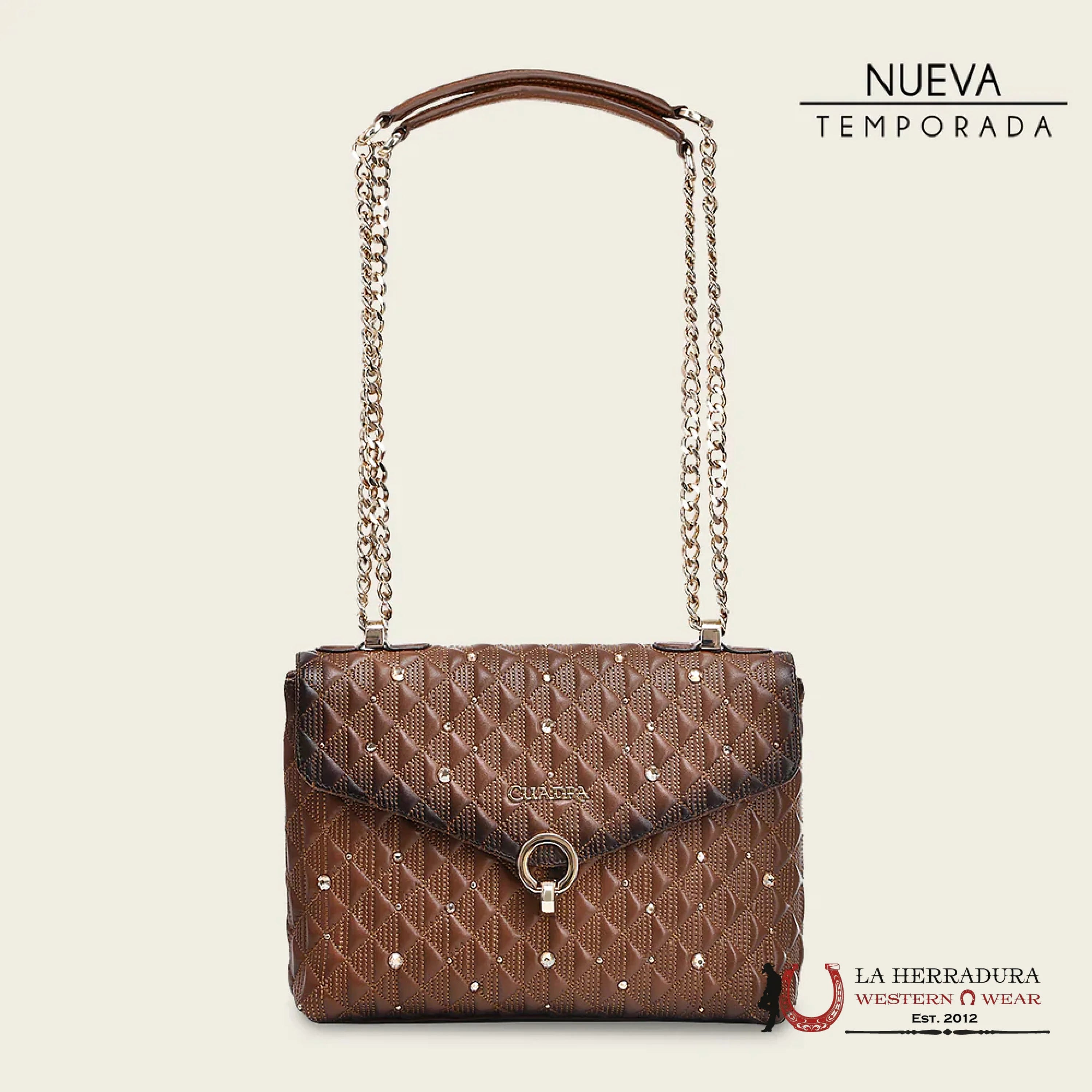 CUADRA BROWN BOVINE SHOULDER HANDBAG ROPA MUJERES