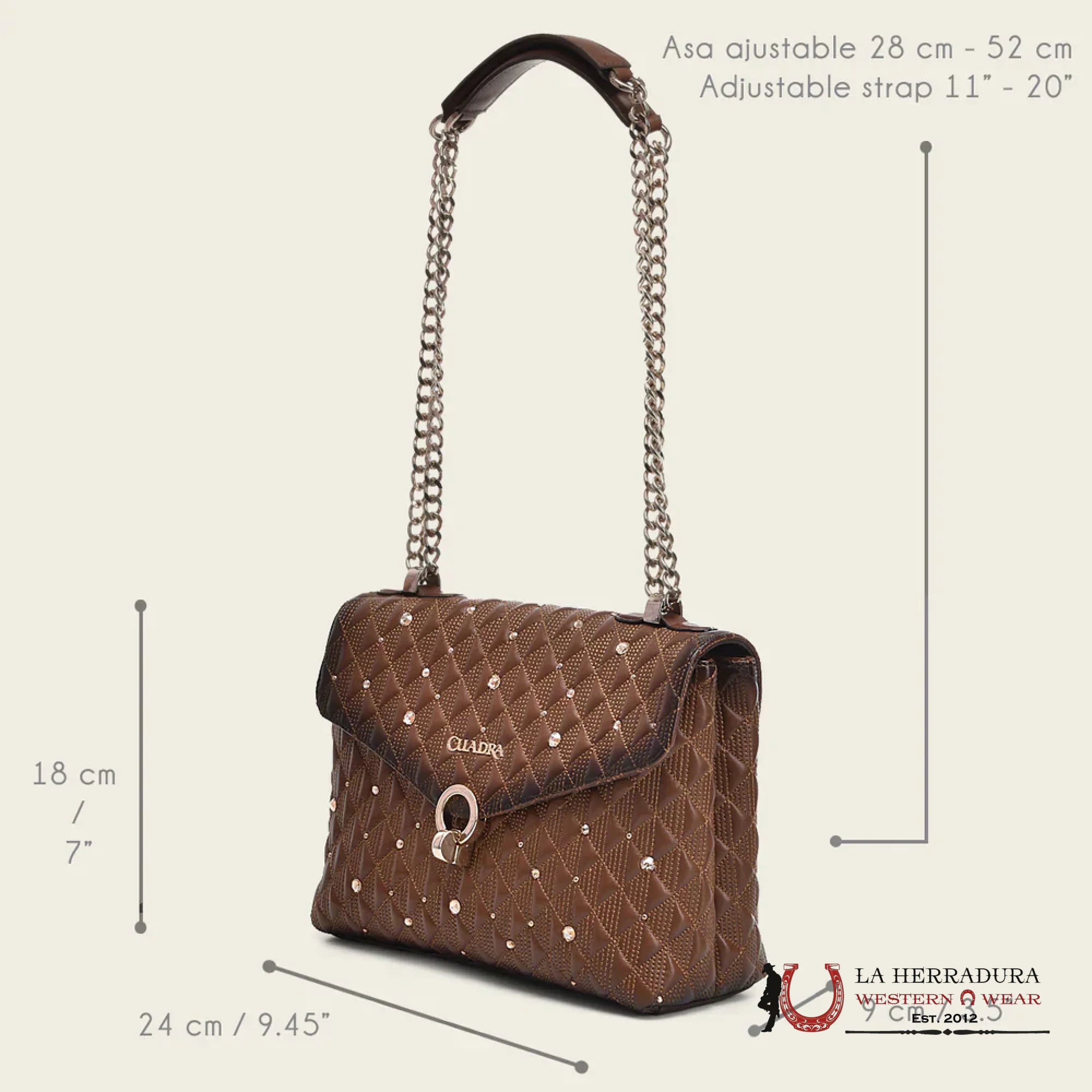 CUADRA BROWN BOVINE SHOULDER HANDBAG ROPA MUJERES