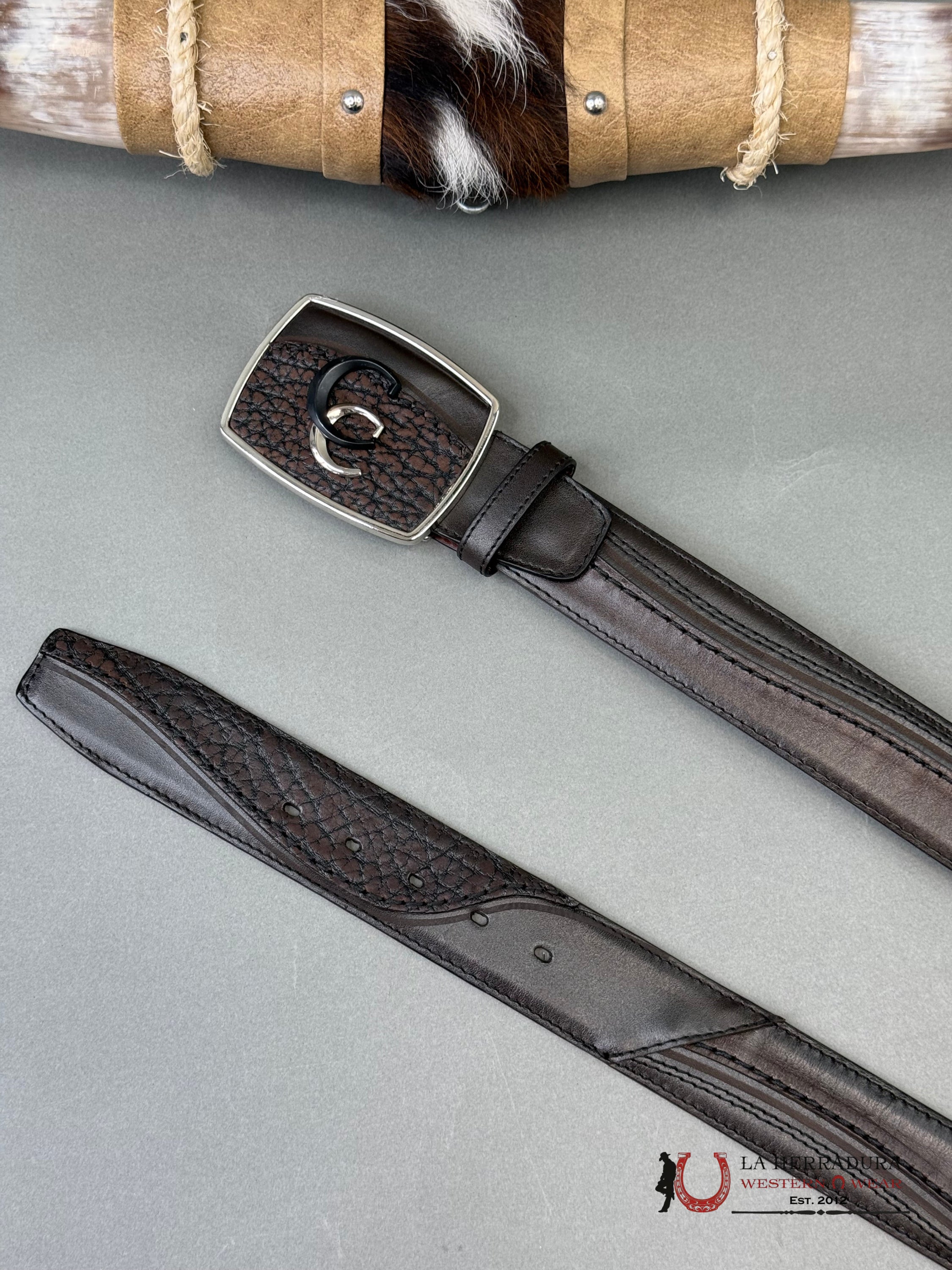 CUADRA Cinto De Res Toro Cuello Café CINTURONES HOMBRES