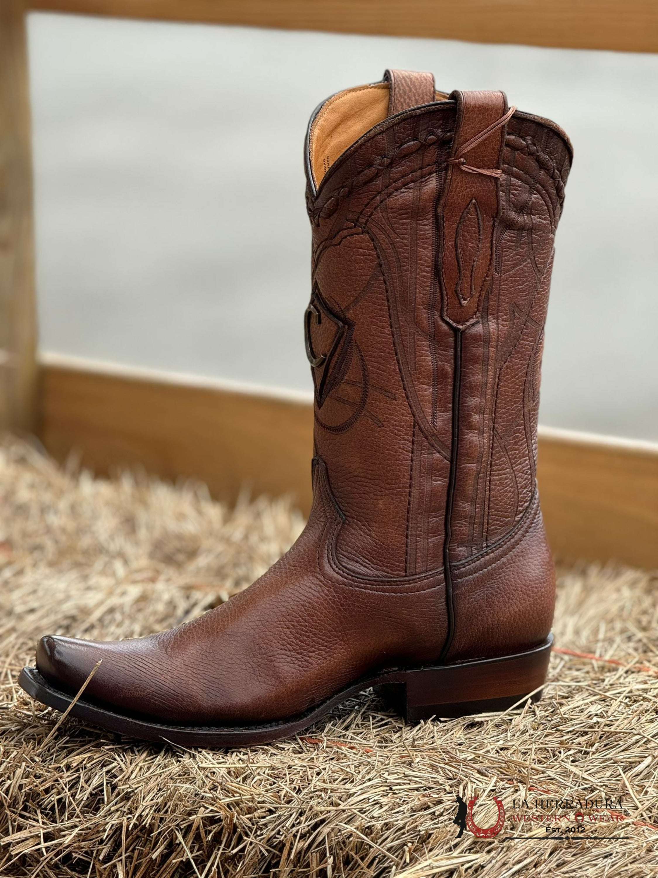 Cuadra Boots Deer Venado Brown Italiano Semi Square Toe Cu801 Botas Hombres