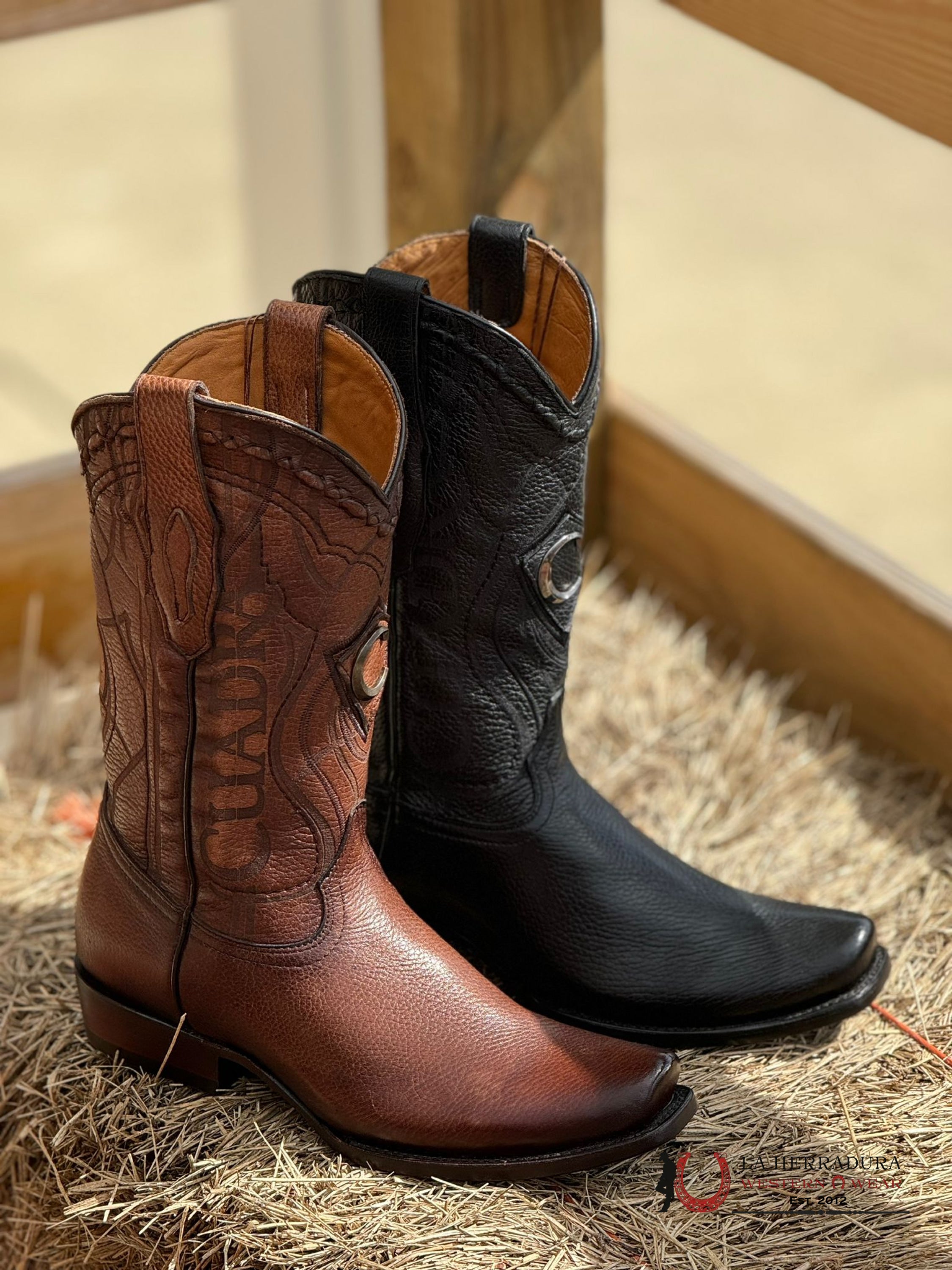 Cuadra Boots Deer Venado Brown Italiano Semi Square Toe Cu801 Botas Hombres