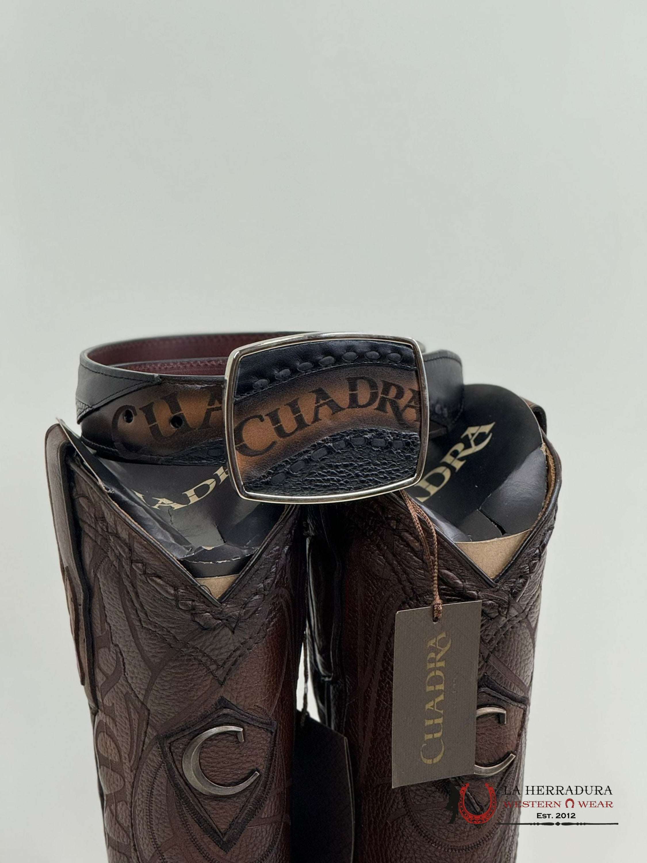 Cuadra Boots Deer Venado Brown Italiano Semi Square Toe Cu801 Botas Hombres