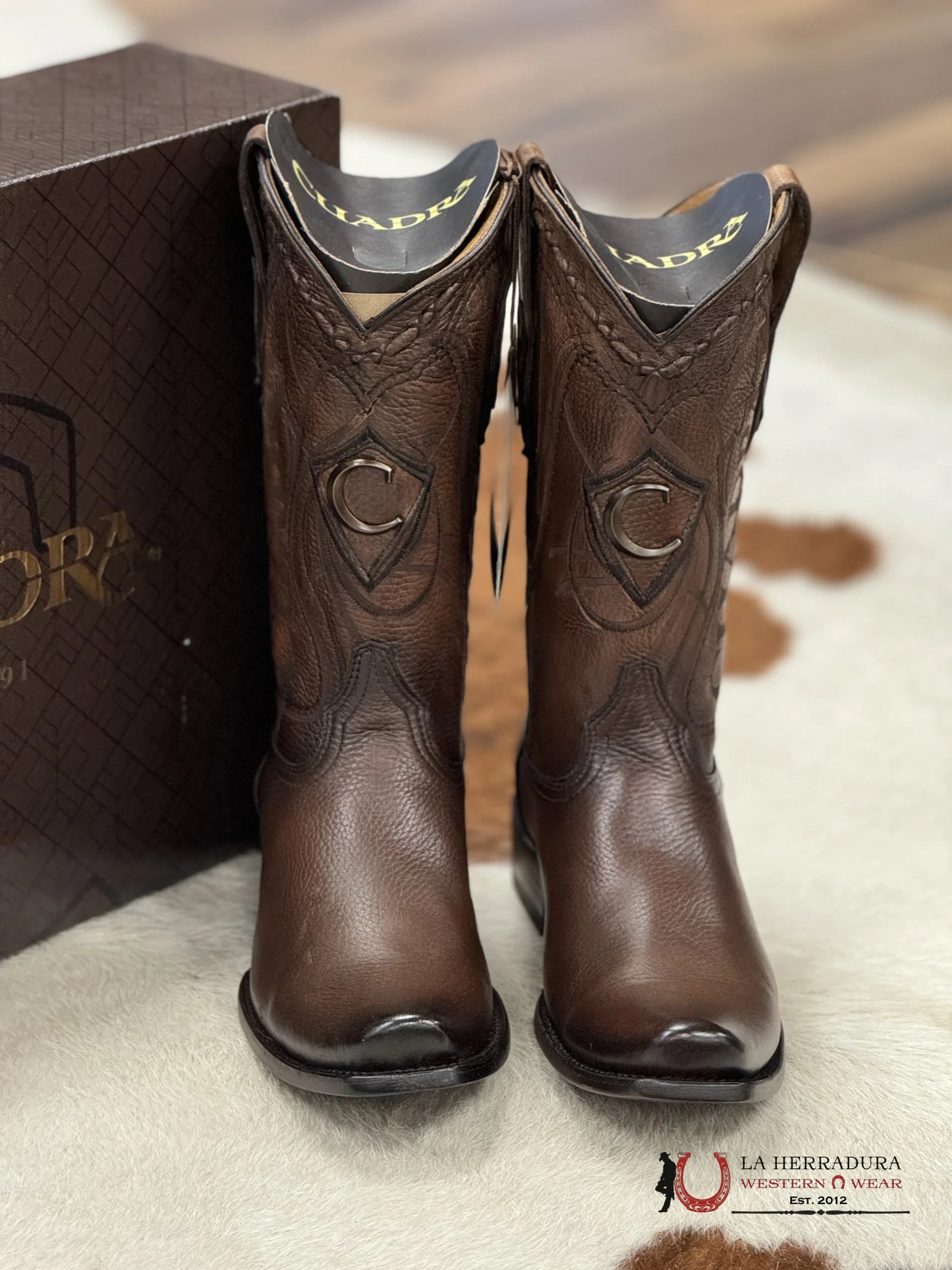 Cuadra Boots Deer Venado Brown Italiano Semi Square Toe Cu801 Botas Hombres