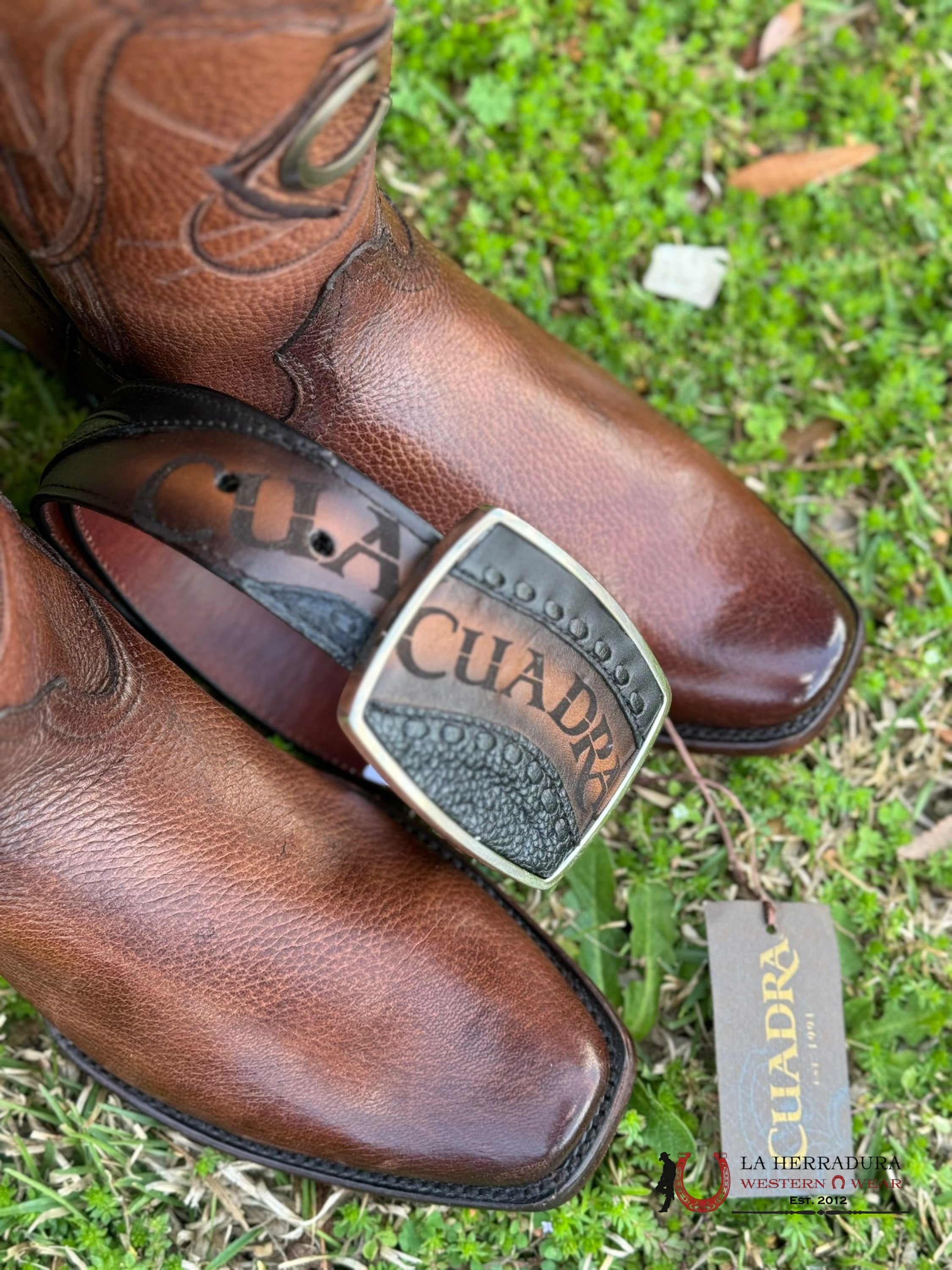 Cuadra Boots Deer Venado Brown Italiano Semi Square Toe Cu801 Botas Hombres