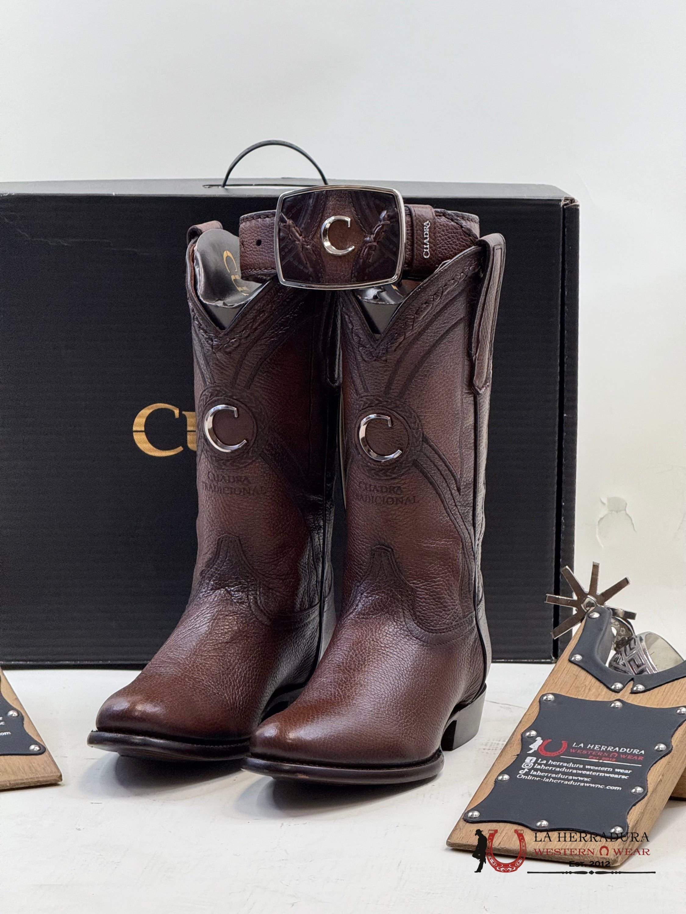 Cuadra Oval Bota De Venado Varyo Miel Botas Hombres