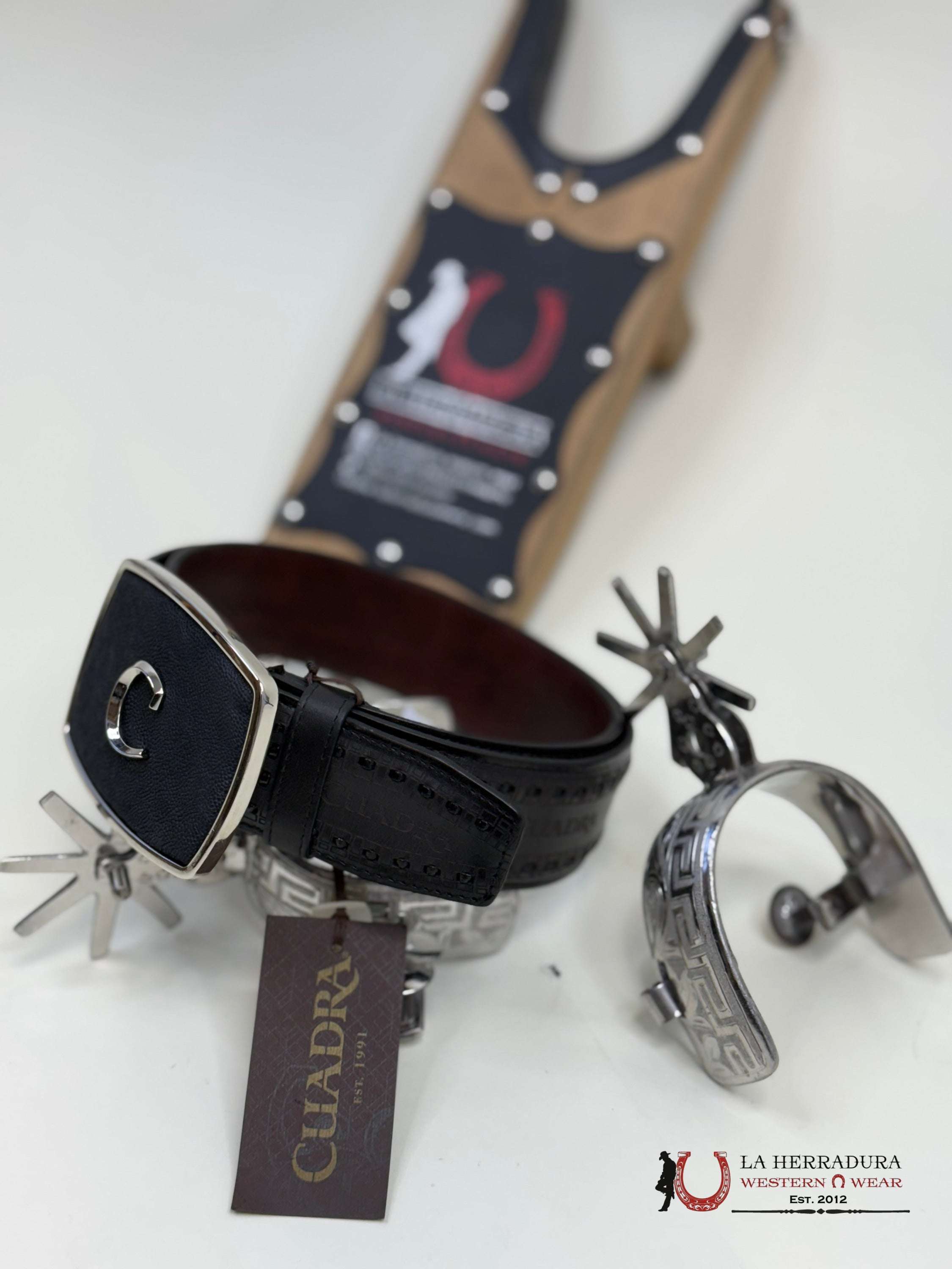 Cuadra Elefante Laser/Wov Black Belt Cinturones Hombres
