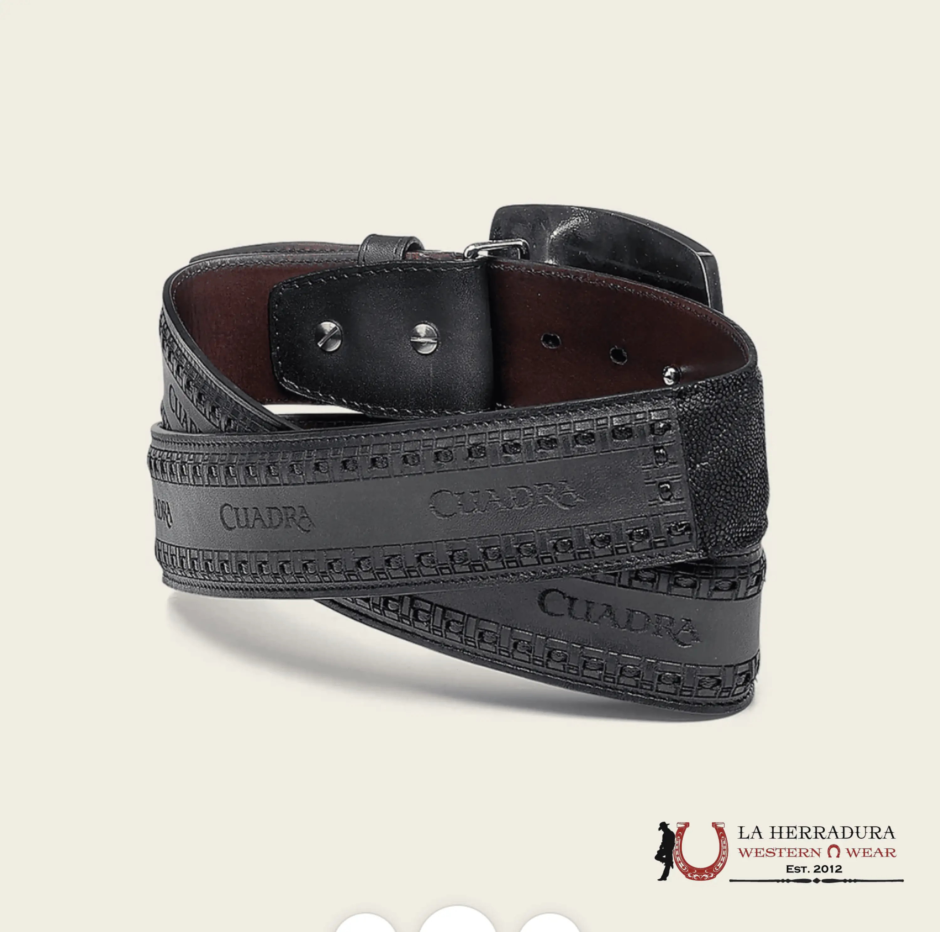 CUADRA ELEFANTE LASER/WOV BLACK BELT CINTURONES HOMBRES