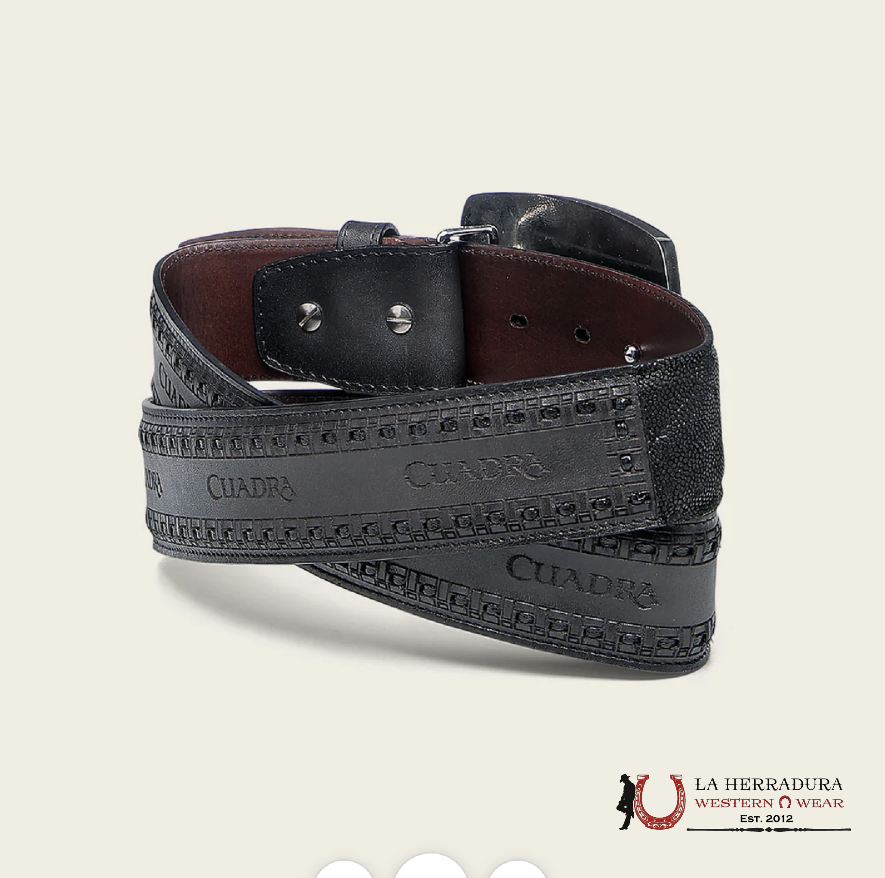 CUADRA ELEFANTE LASER/WOV BLACK BELT CINTURONES HOMBRES