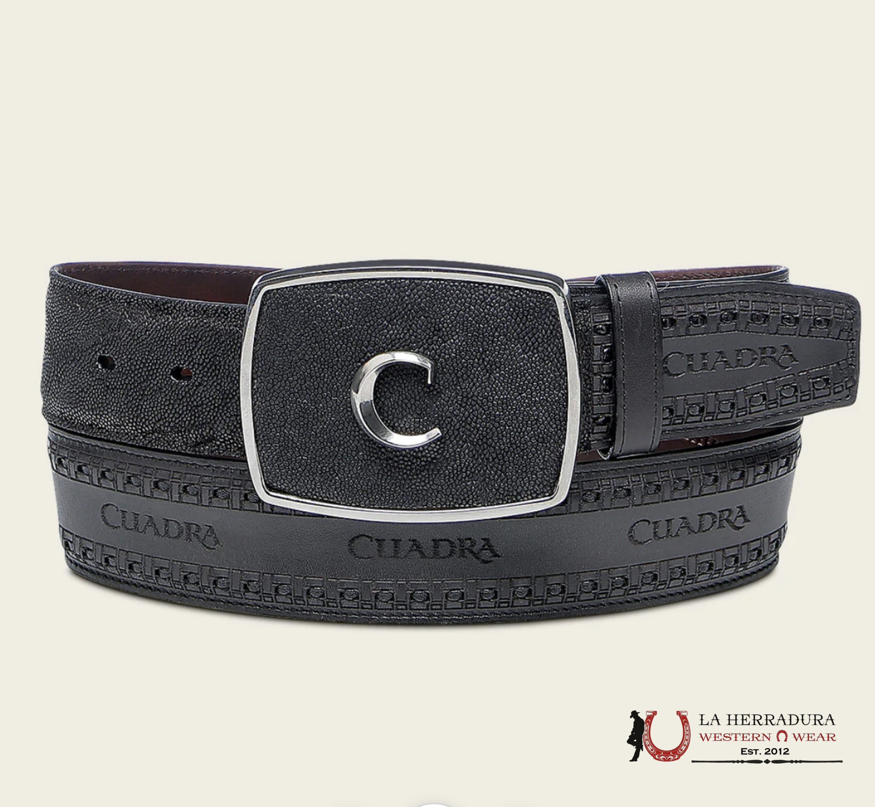 CUADRA ELEFANTE LASER/WOV BLACK BELT CINTURONES HOMBRES