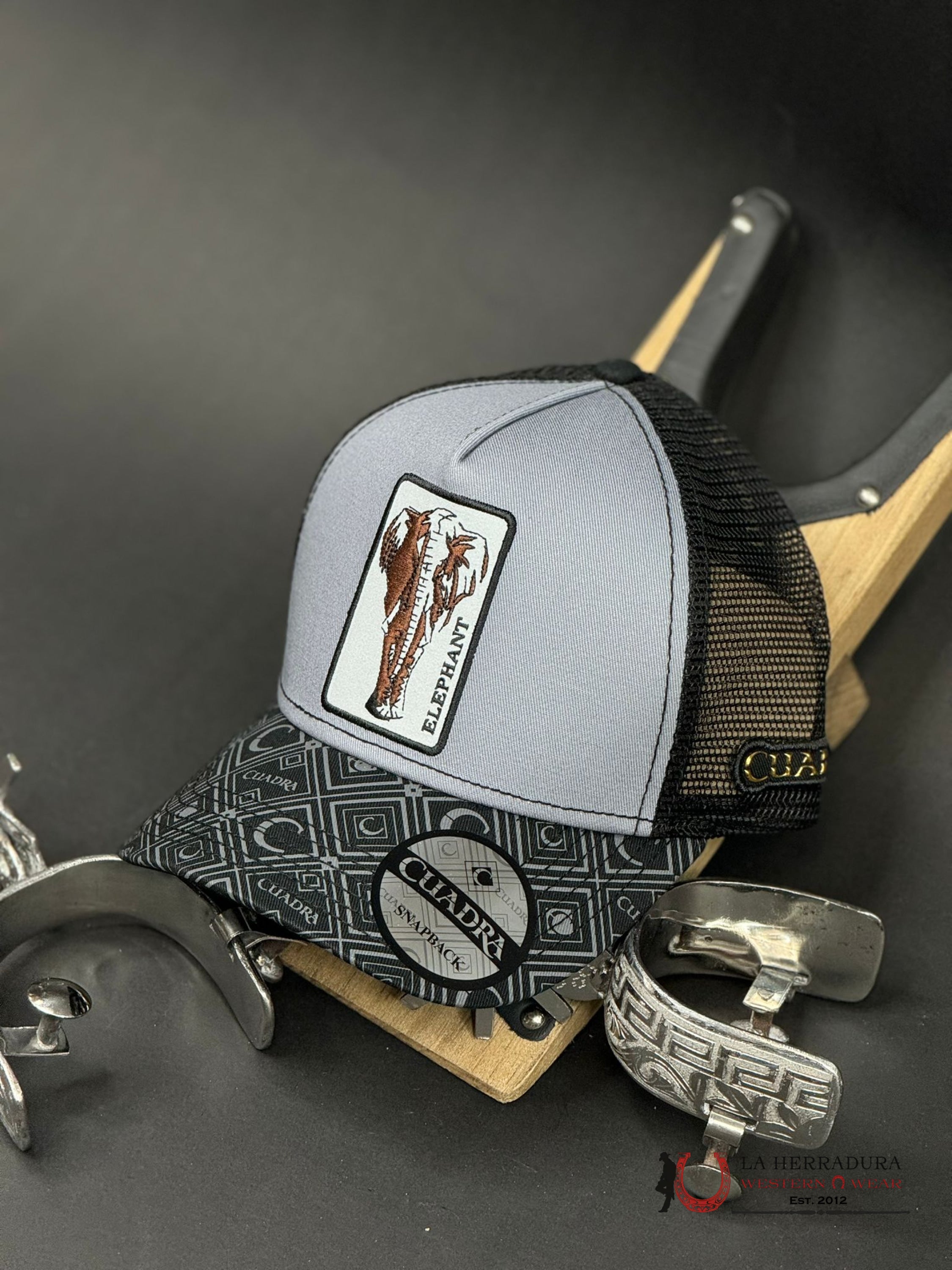 Cuadra Elephant Charcoal Black Cap Caps Mens Gorras Hombres