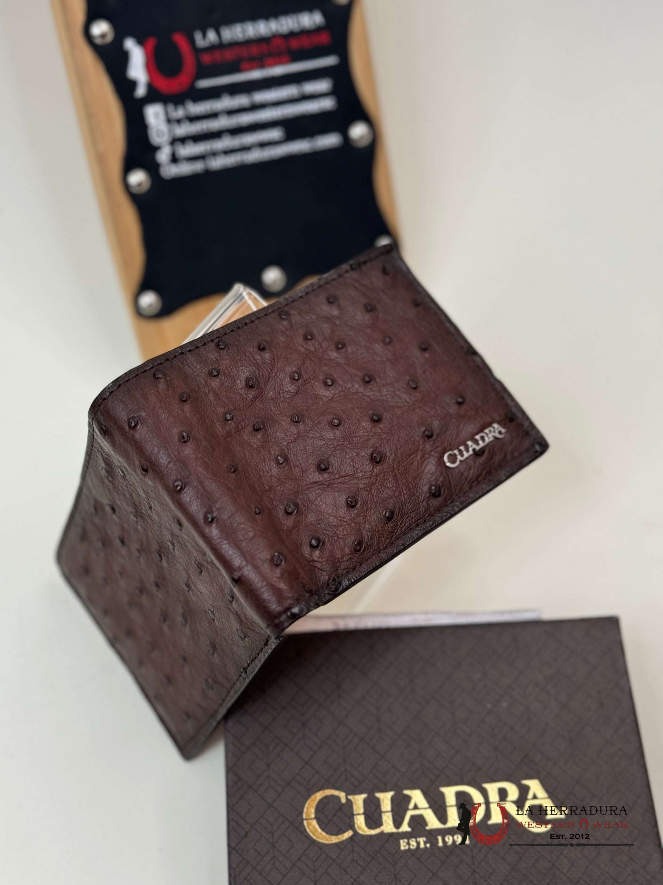 Cuadra Exotic Ostrich Brown Wallet Accesorios