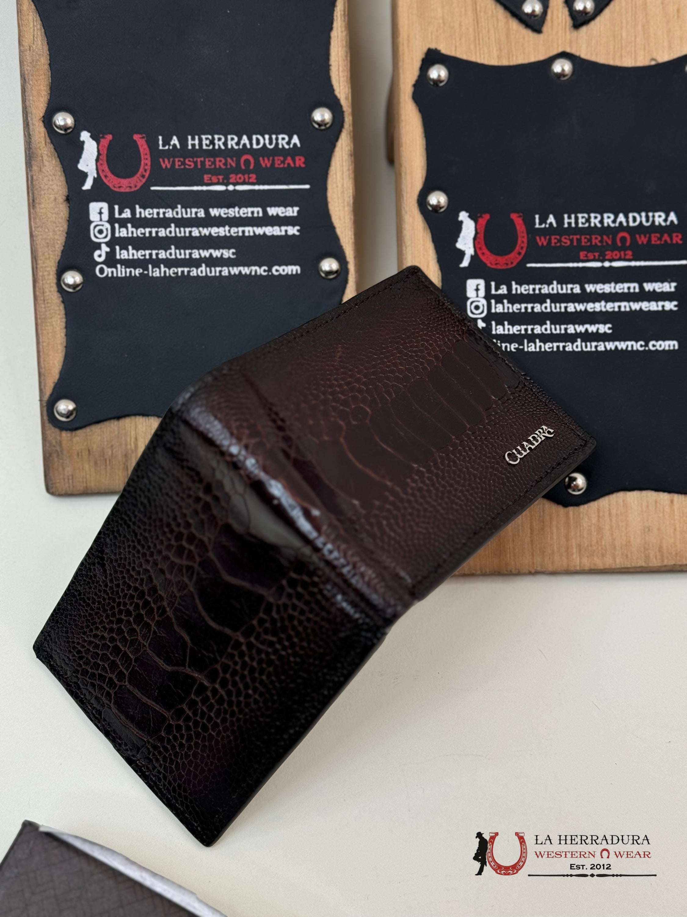Cuadra Exotic Ostrich Leg Brown Wallet Accesorios