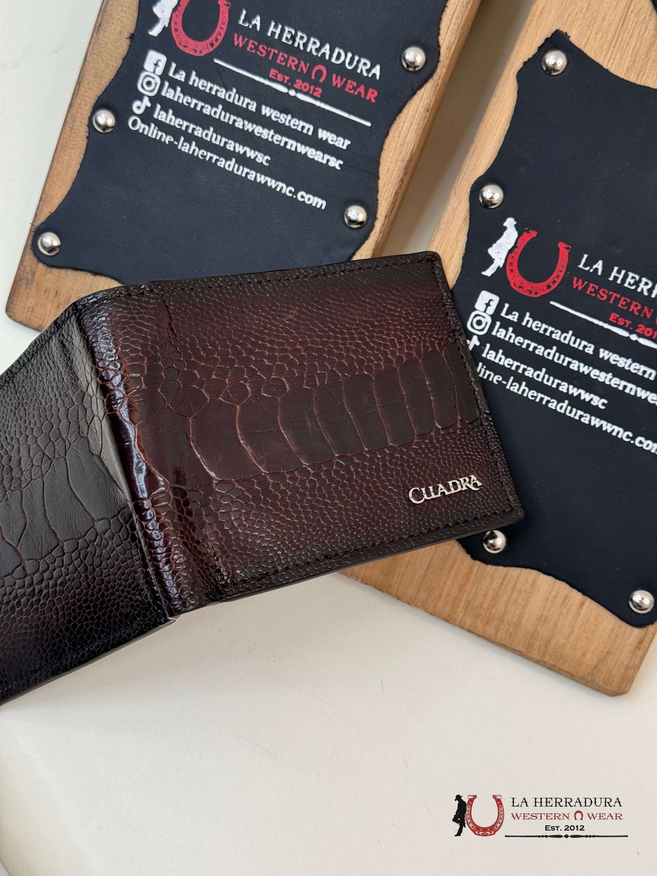 Cuadra Exotic Ostrich Leg Brown Wallet Accesorios