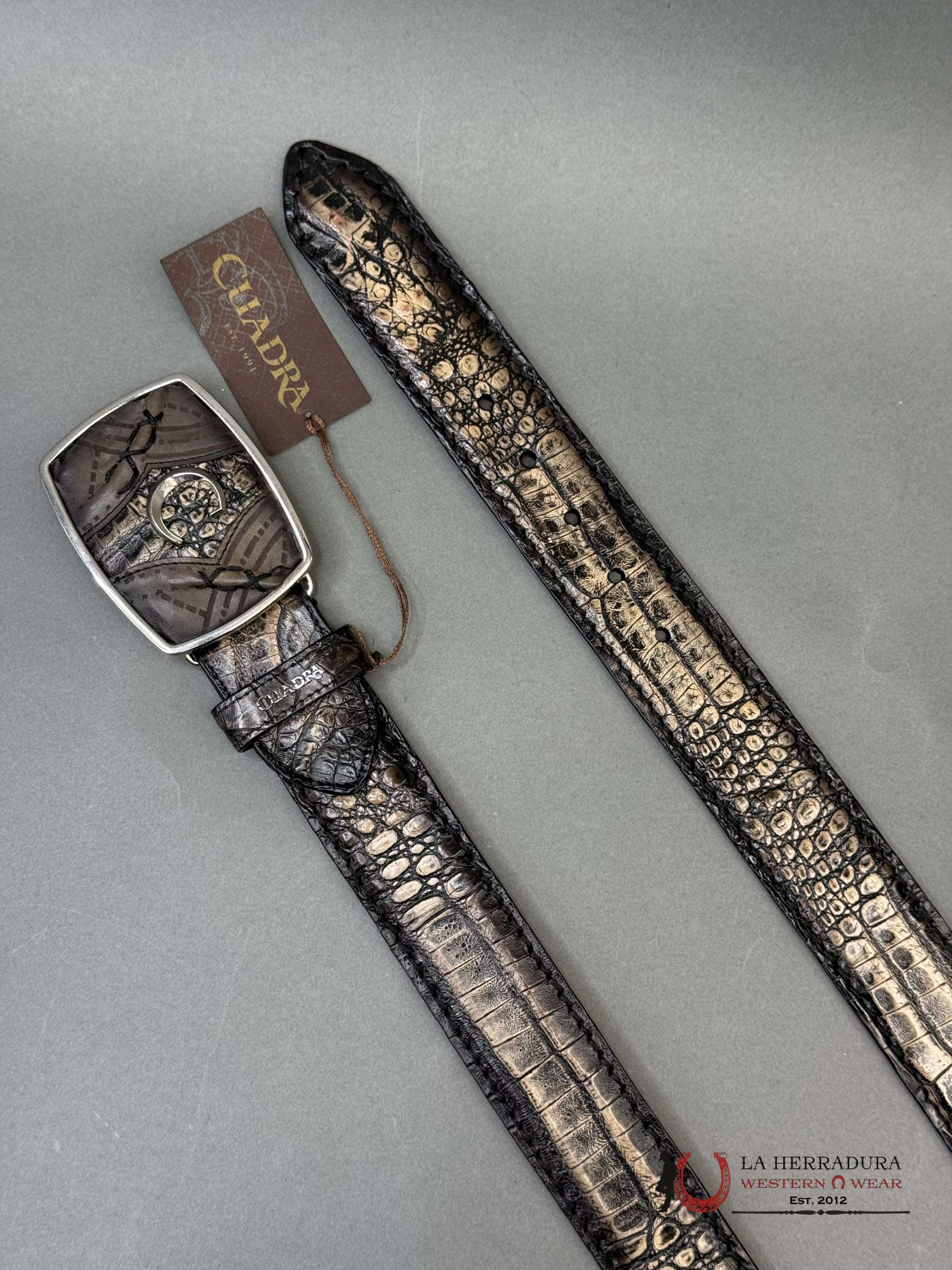 CUADRA FUSCUS BELLY LOMO ATLANTIS NEGRO BROWN BELT CINTURONES HOMBRES