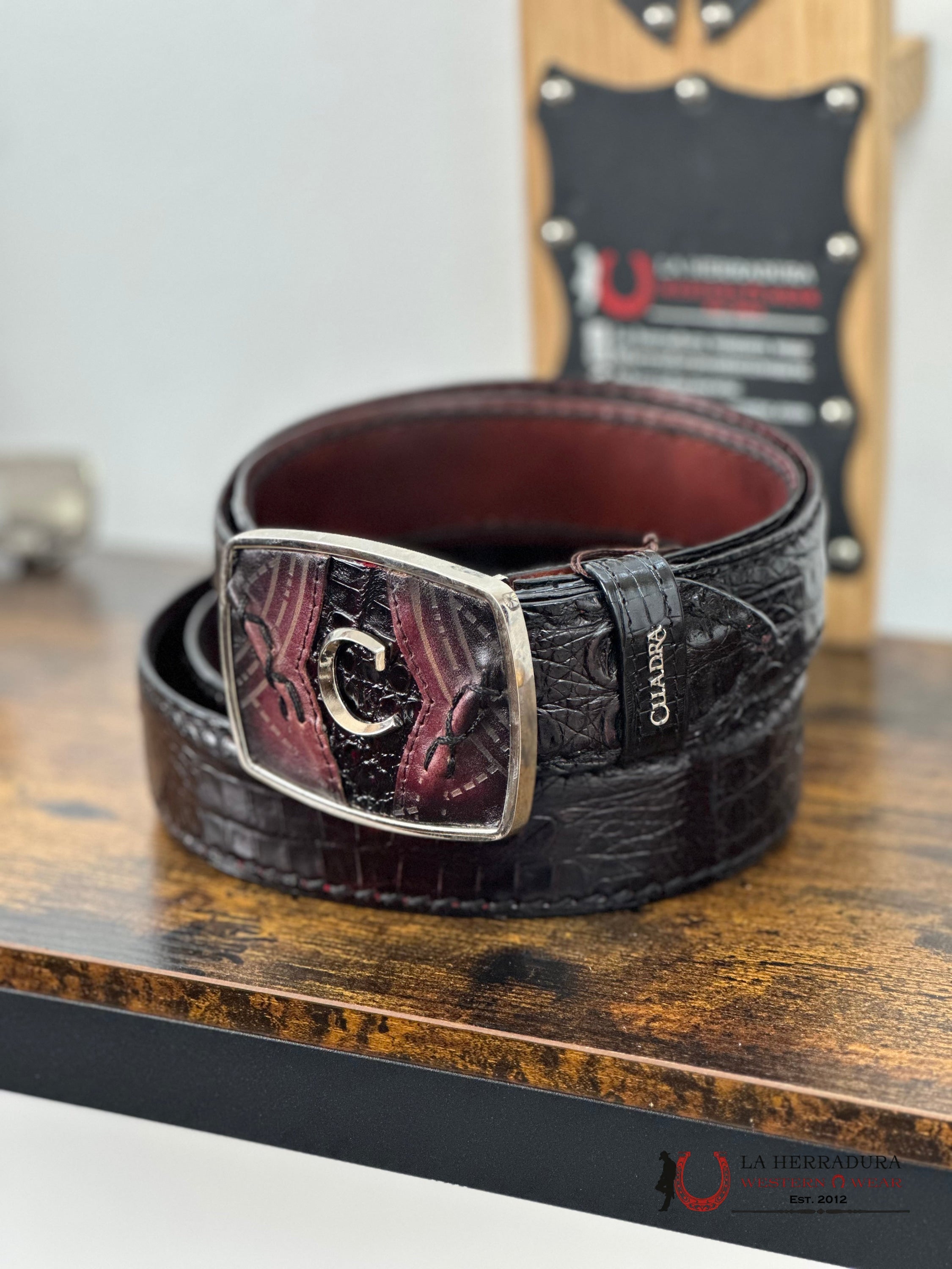 Cuadra Fuscus Lomo Belly Complete Black Cherry Belt Cinturones Hombres