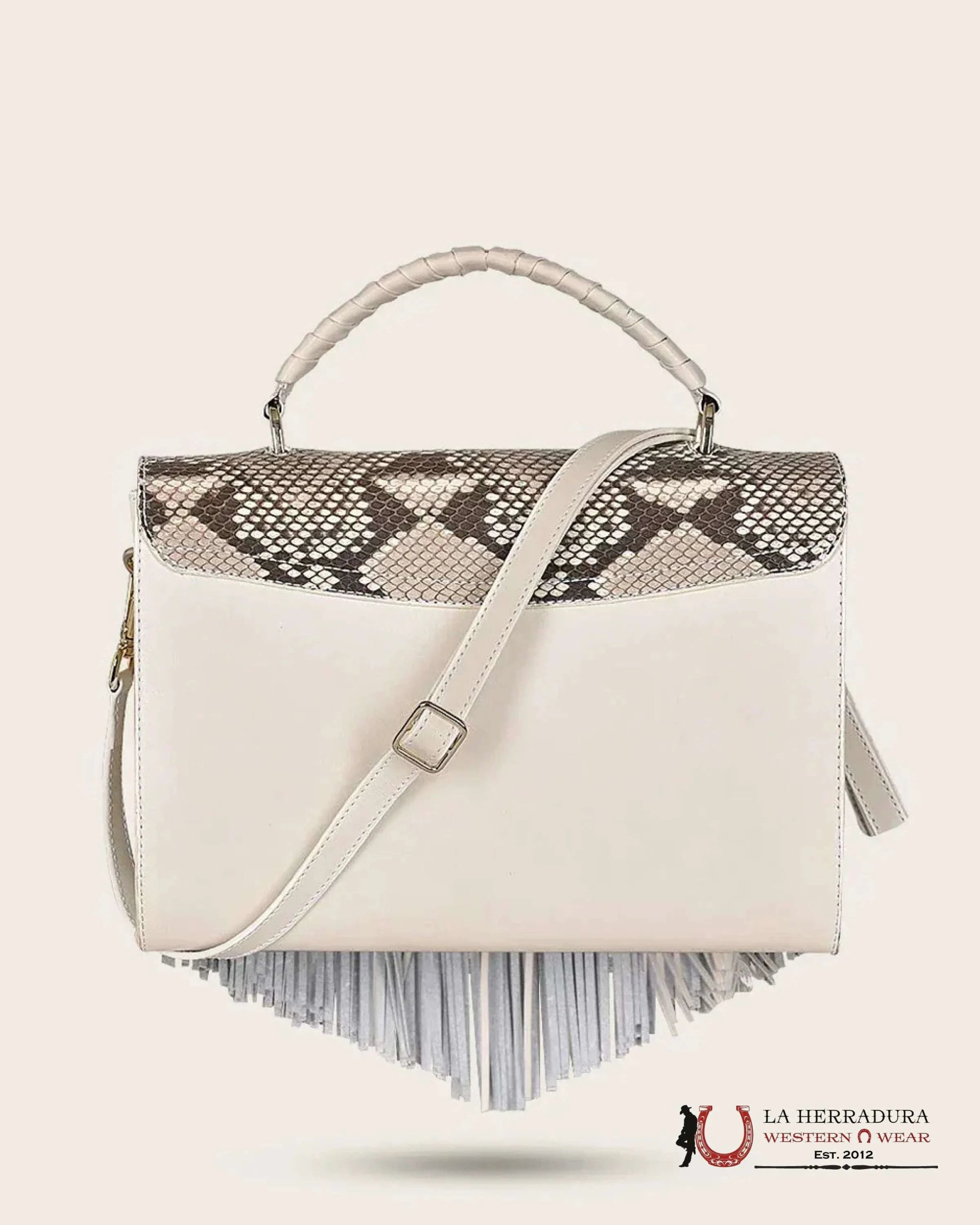Cuadra Hand Bag Python Plunge Natural Stud Ropa Mujeres