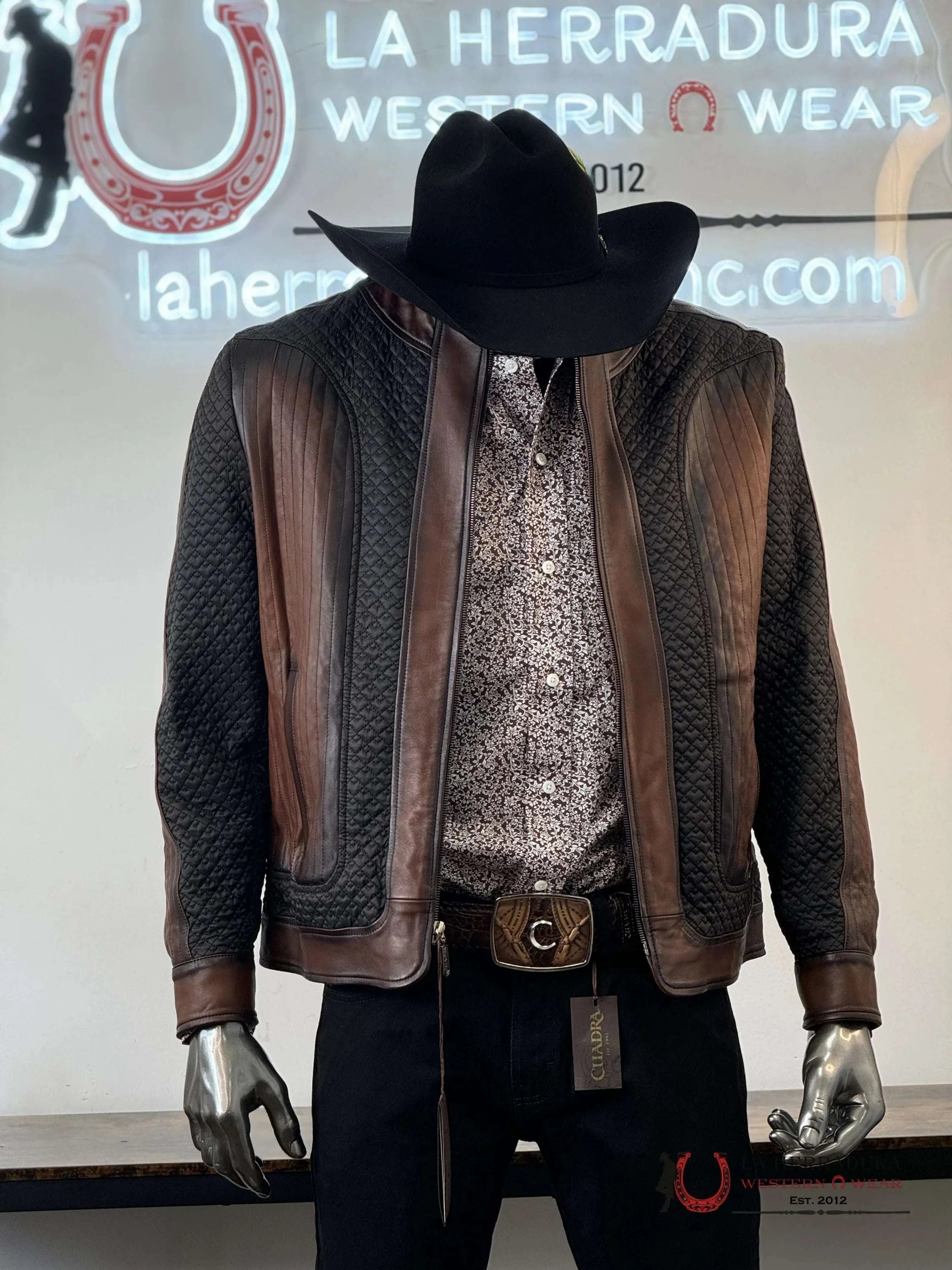 Cuadra Hand-Shaded Cordero Vic Flor Zipper Ropa Hombres