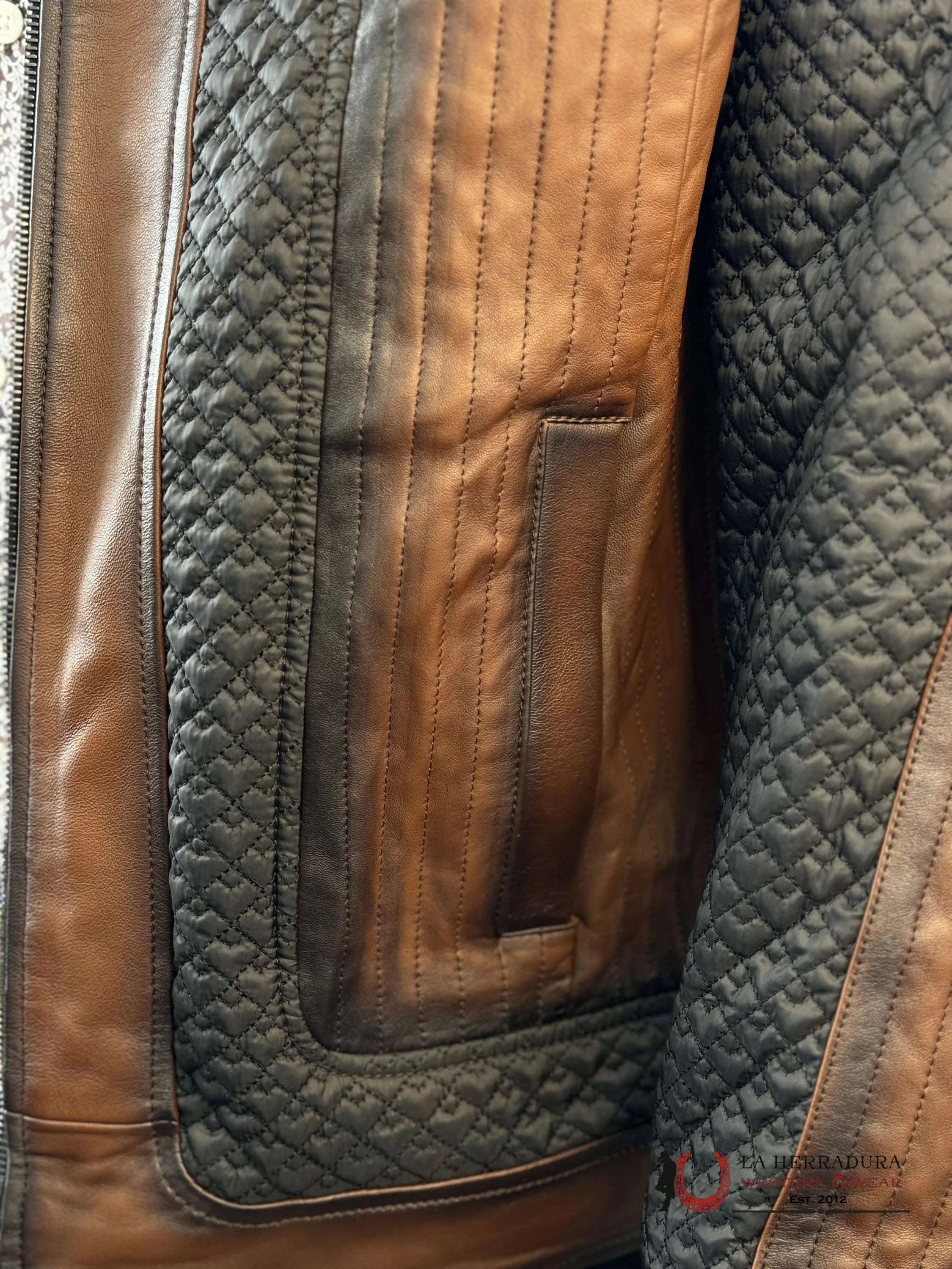 Cuadra Hand-Shaded Cordero Vic Flor Zipper Ropa Hombres