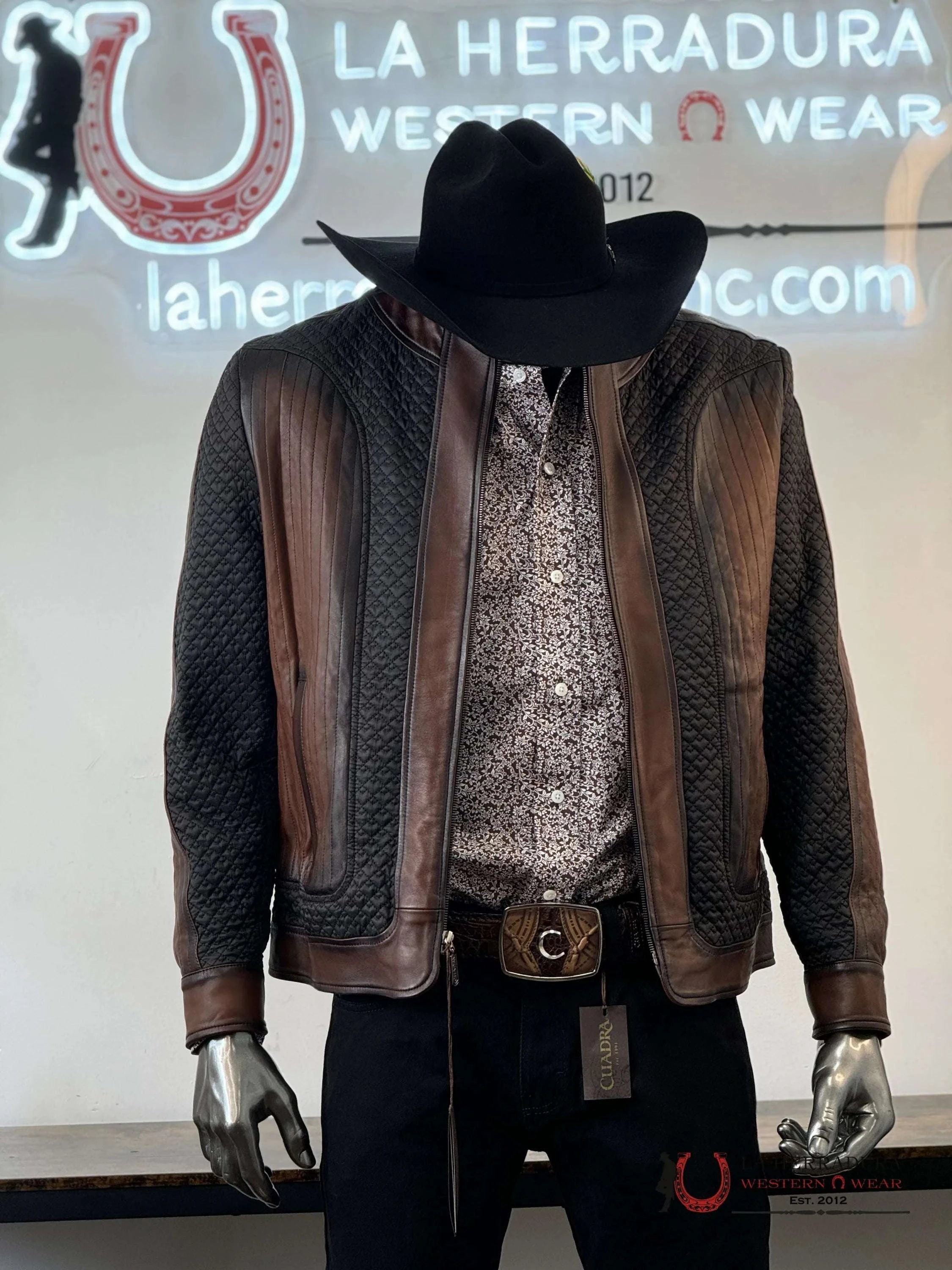 Cuadra Hand-Shaded Cordero Vic Flor Zipper Ropa Hombres