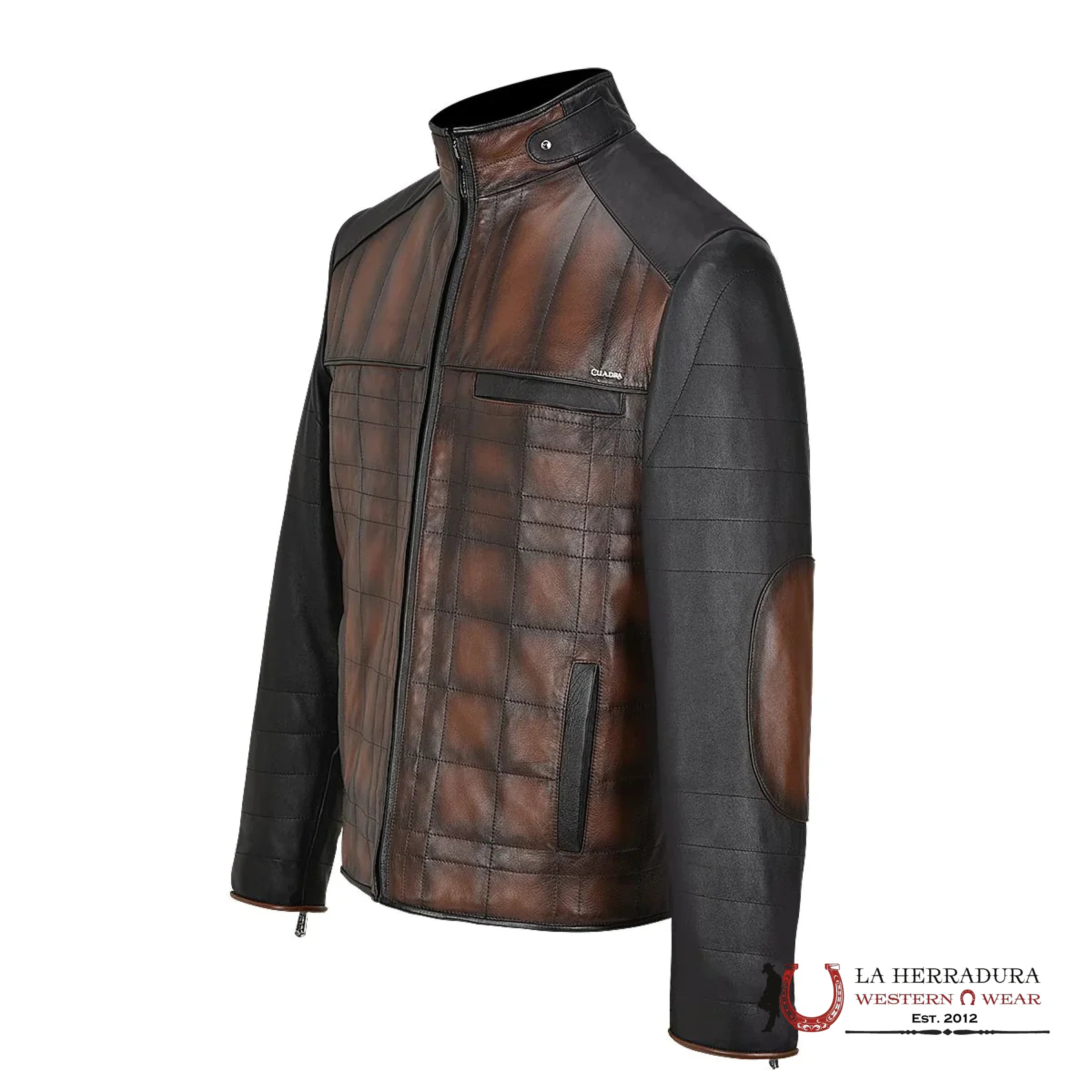 Cuadra Hand-Shaded Finish Brown Leather Jacket Ropa Hombres