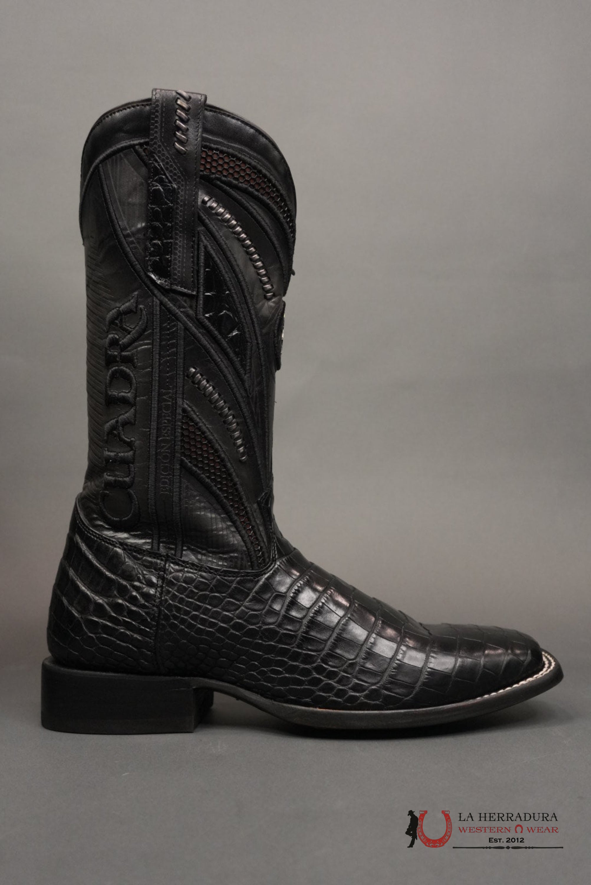 CUADRA IMPERIO BOOTS ALIGATOR/CAIMAN LIMITED EDITION BLACK SQUARE TOE (EE) BOTAS HOMBRES