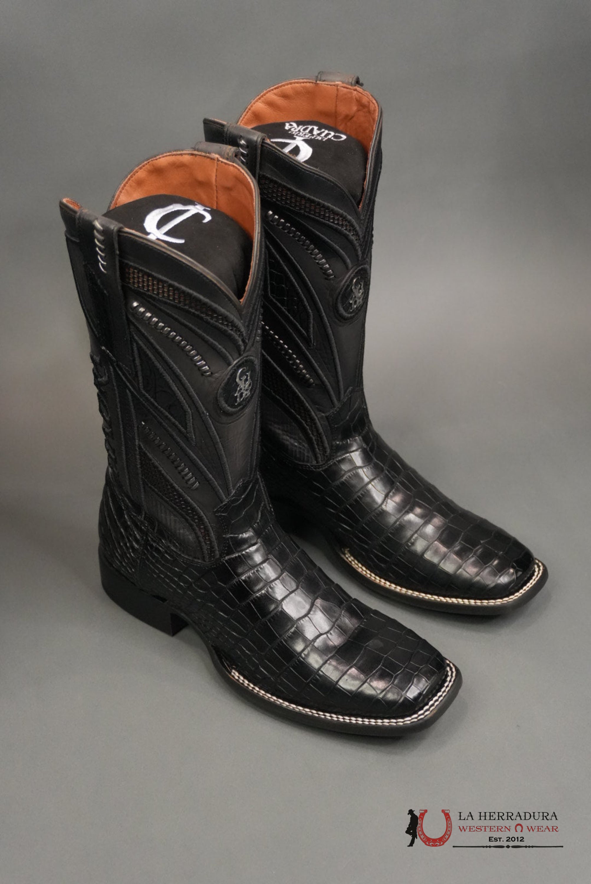 CUADRA IMPERIO BOOTS ALIGATOR/CAIMAN LIMITED EDITION BLACK SQUARE TOE (EE) BOTAS HOMBRES