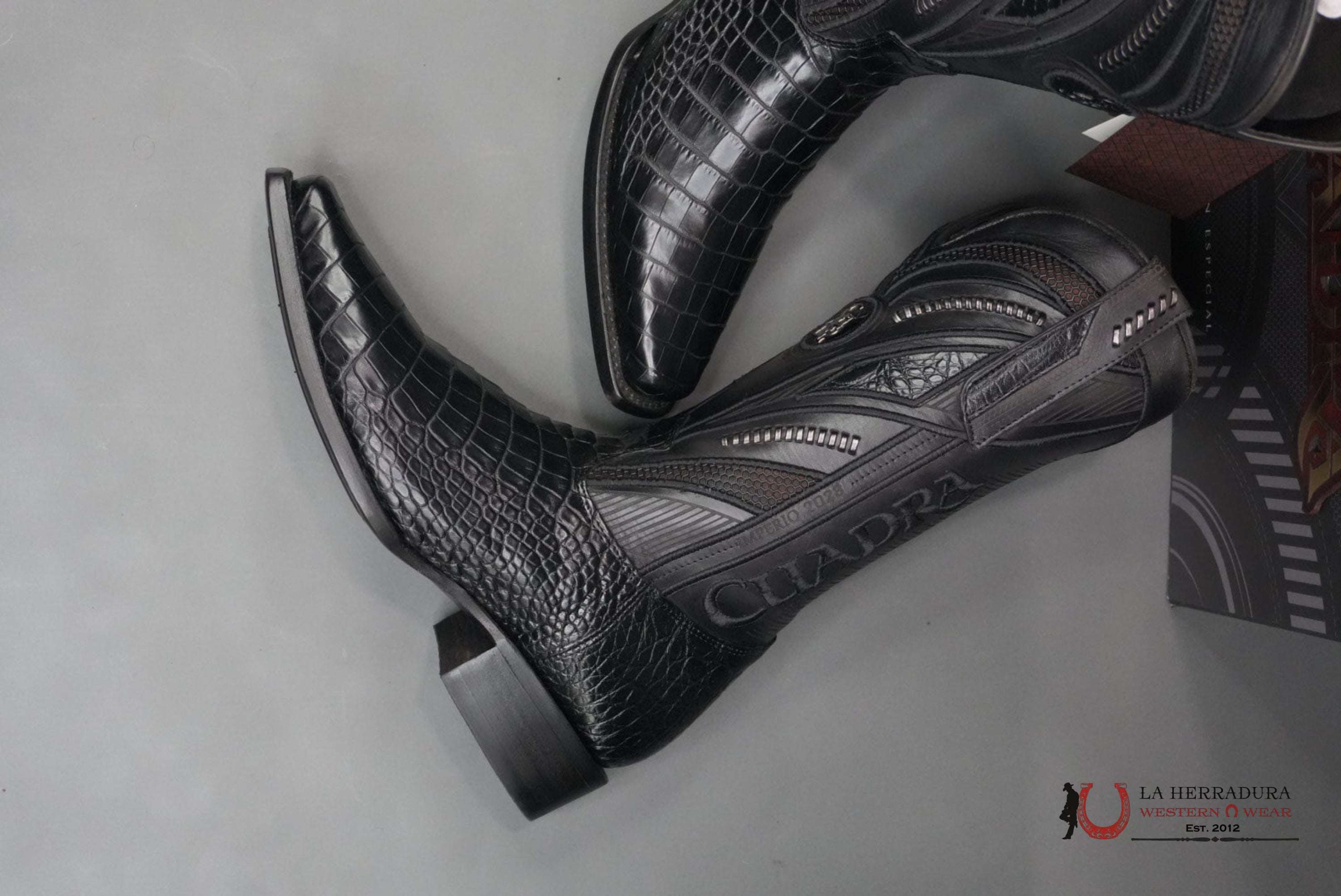 CUADRA IMPERIO BOOTS ALIGATOR LIMITED EDITION BLACK NARROW BOTAS HOMBRES