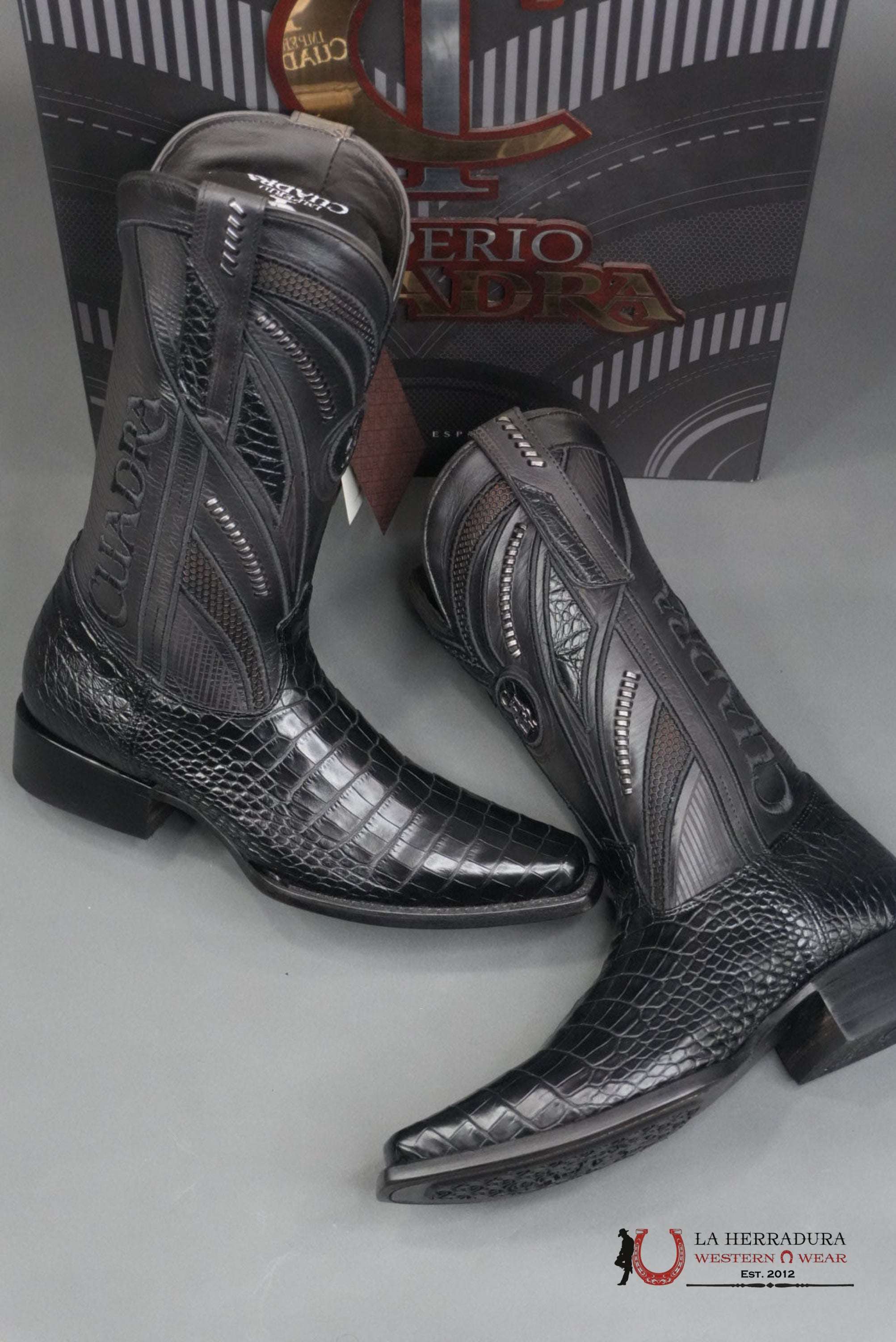 CUADRA IMPERIO BOOTS ALIGATOR LIMITED EDITION BLACK NARROW BOTAS HOMBRES