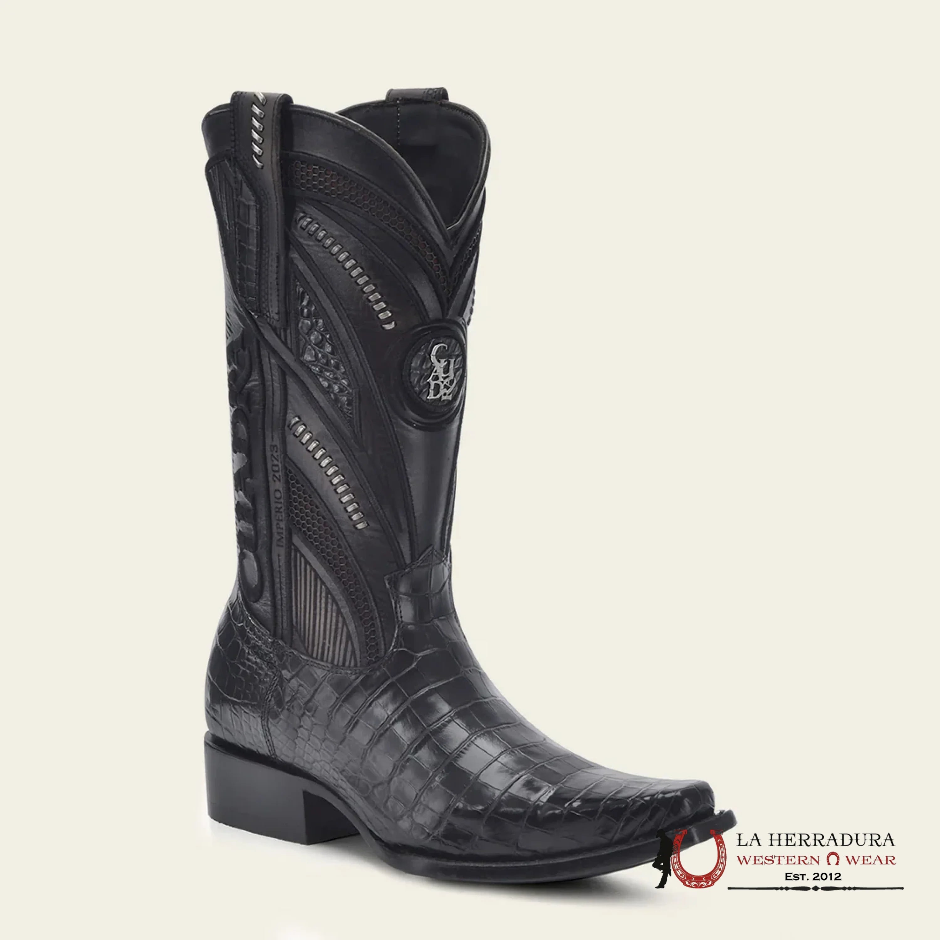 Cuadra Imperio Boots Aligator Limited Edition Black Narrow Botas Hombres