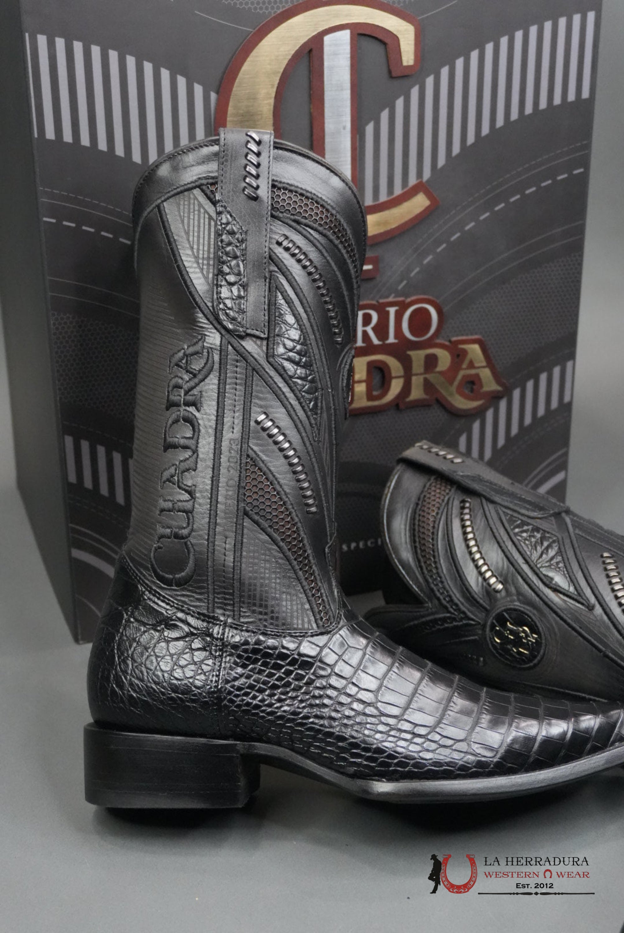CUADRA IMPERIO BOOTS ALIGATOR LIMITED EDITION BLACK NARROW BOTAS HOMBRES