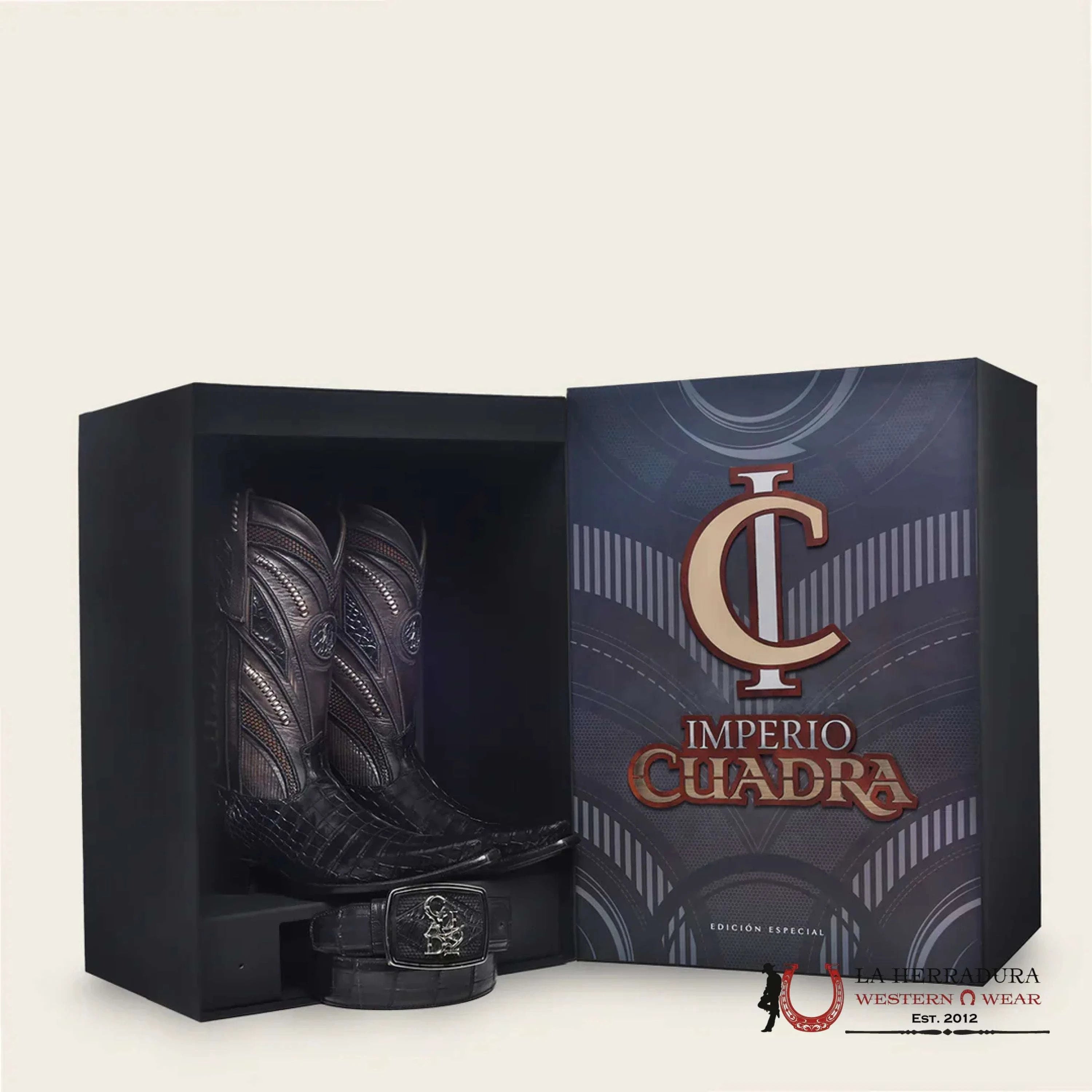 Cuadra Imperio Boots Aligator Limited Edition Black Narrow Botas Hombres