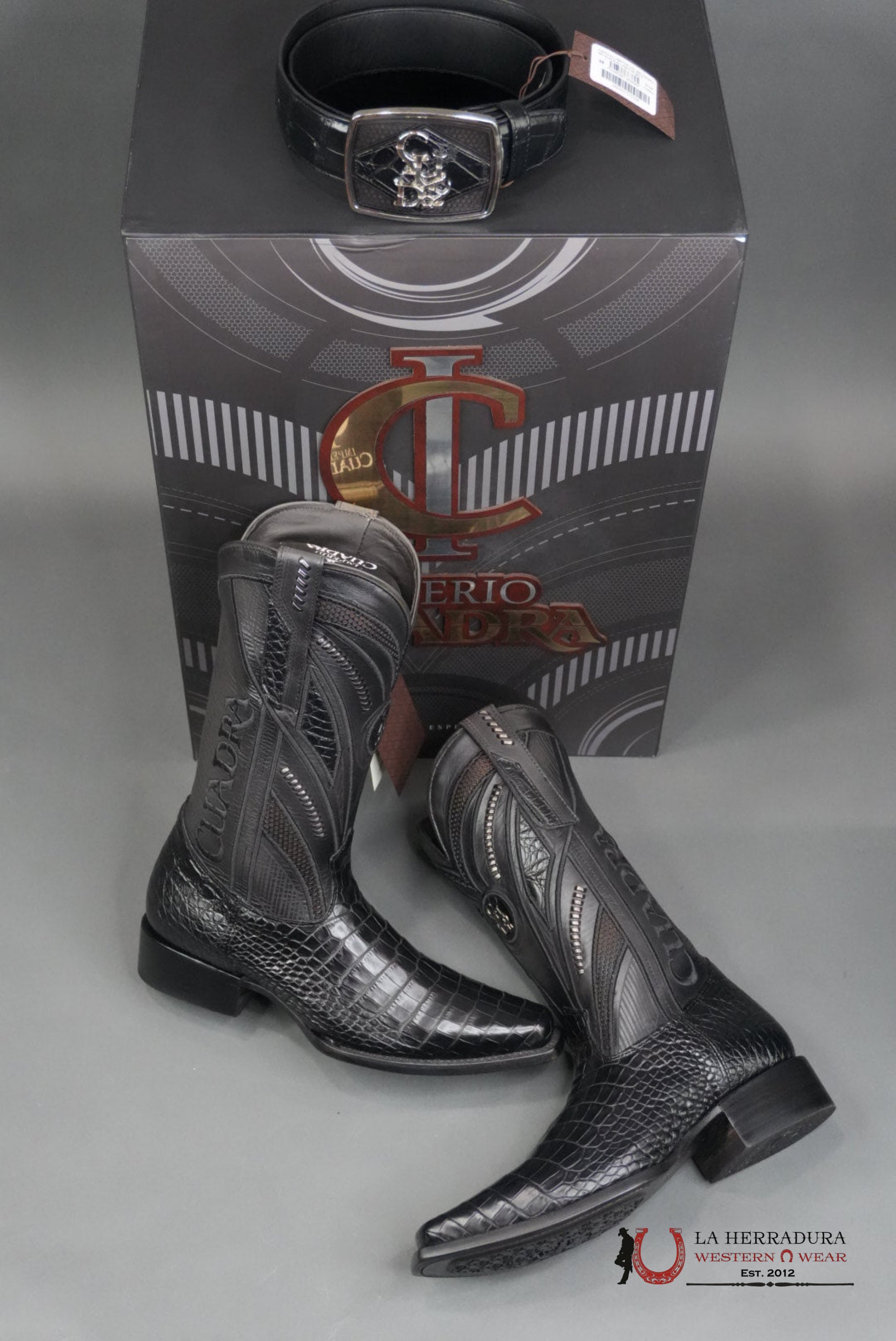 CUADRA IMPERIO BOOTS ALIGATOR LIMITED EDITION BLACK NARROW BOTAS HOMBRES
