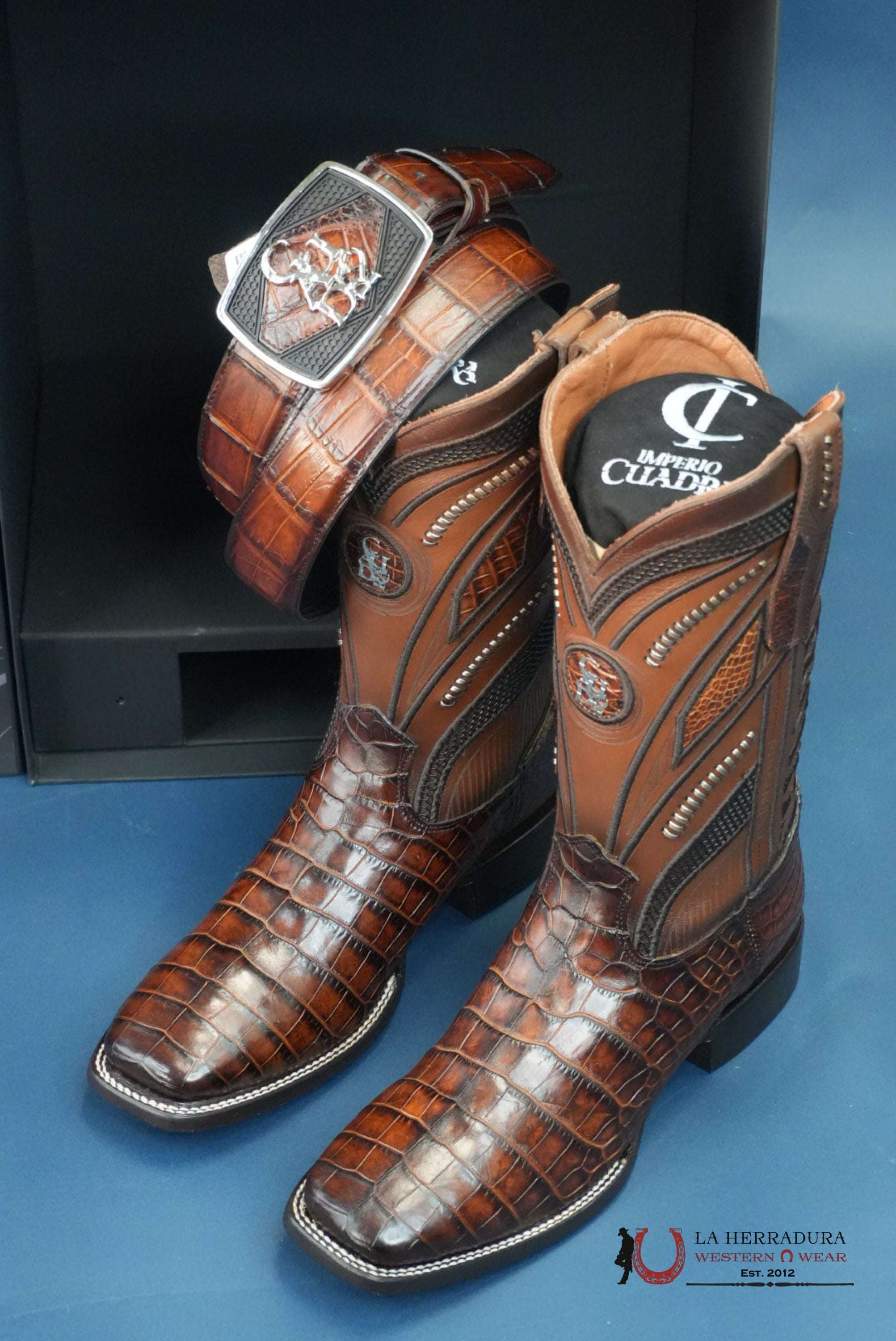 CUADRA IMPERIO BOOTS ALLIGATOR LIMITED EDTION BROOKLYN SAND SQUARE TOE BOTAS HOMBRES
