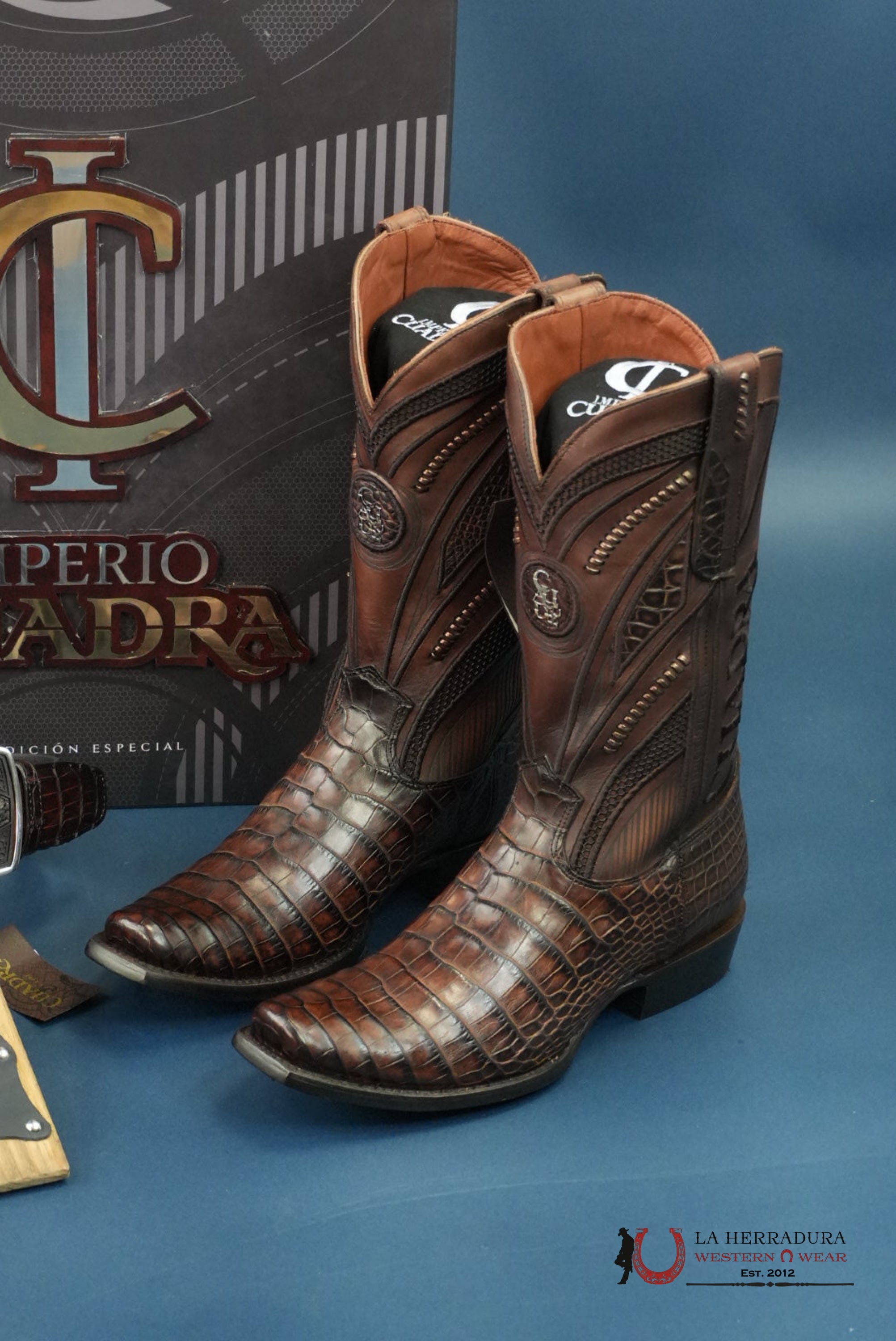 CUADRA IMPERIO BOOTS ALLIGATOR LIMITED EDTION MOKA NARROW SQUARE TOE BOTAS HOMBRES