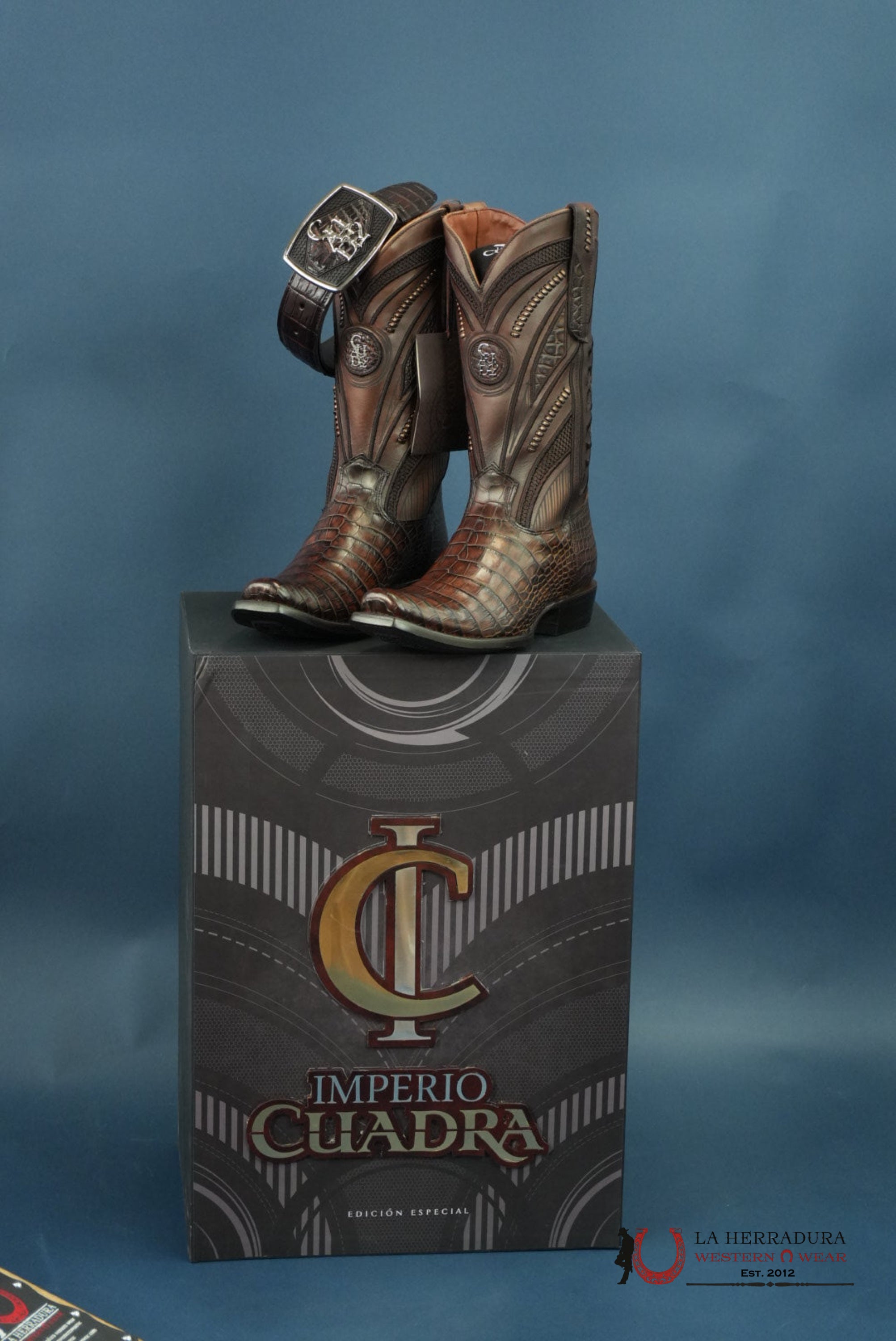 CUADRA IMPERIO BOOTS ALLIGATOR LIMITED EDTION MOKA NARROW SQUARE TOE BOTAS HOMBRES