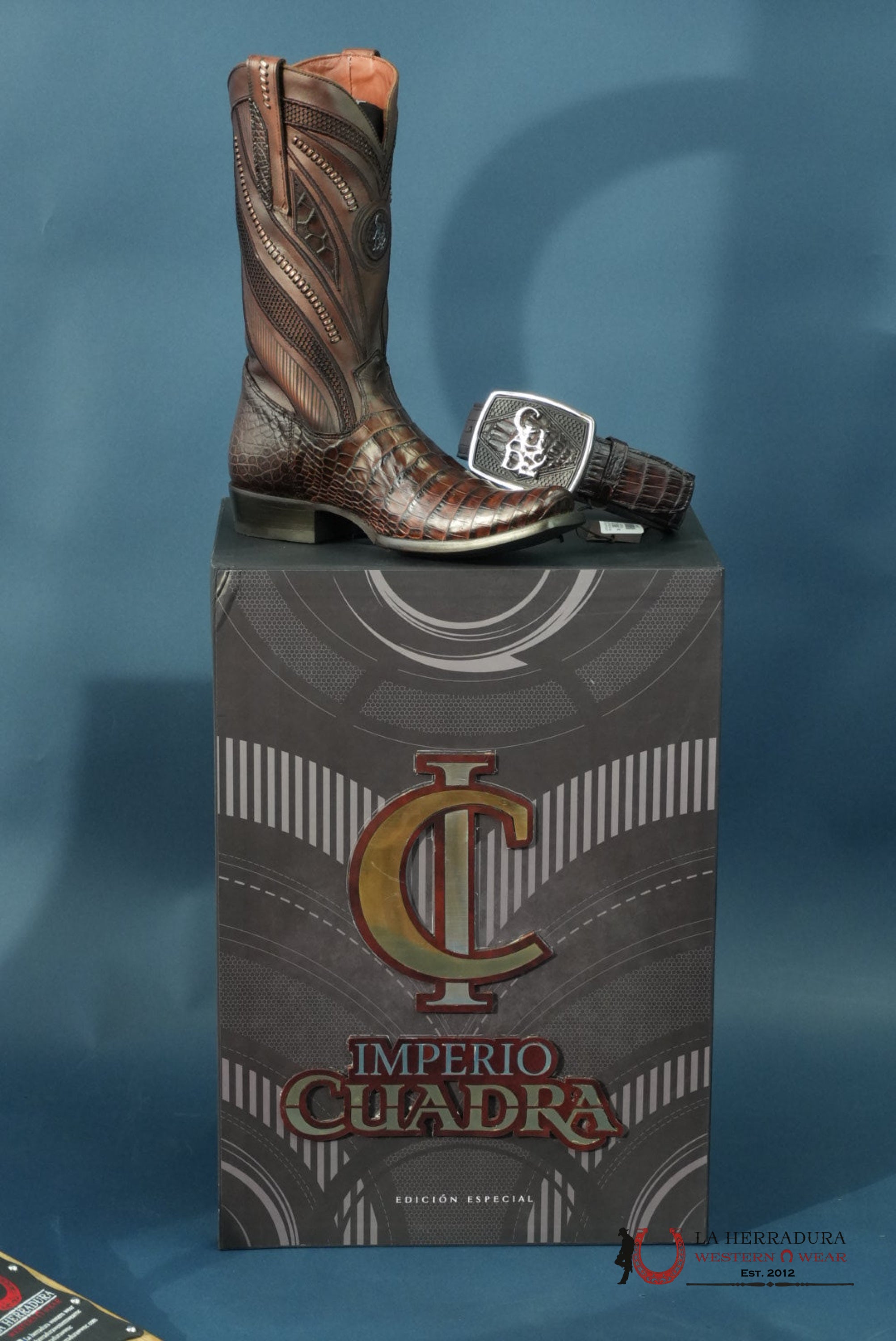 CUADRA IMPERIO BOOTS ALLIGATOR LIMITED EDTION MOKA NARROW SQUARE TOE BOTAS HOMBRES