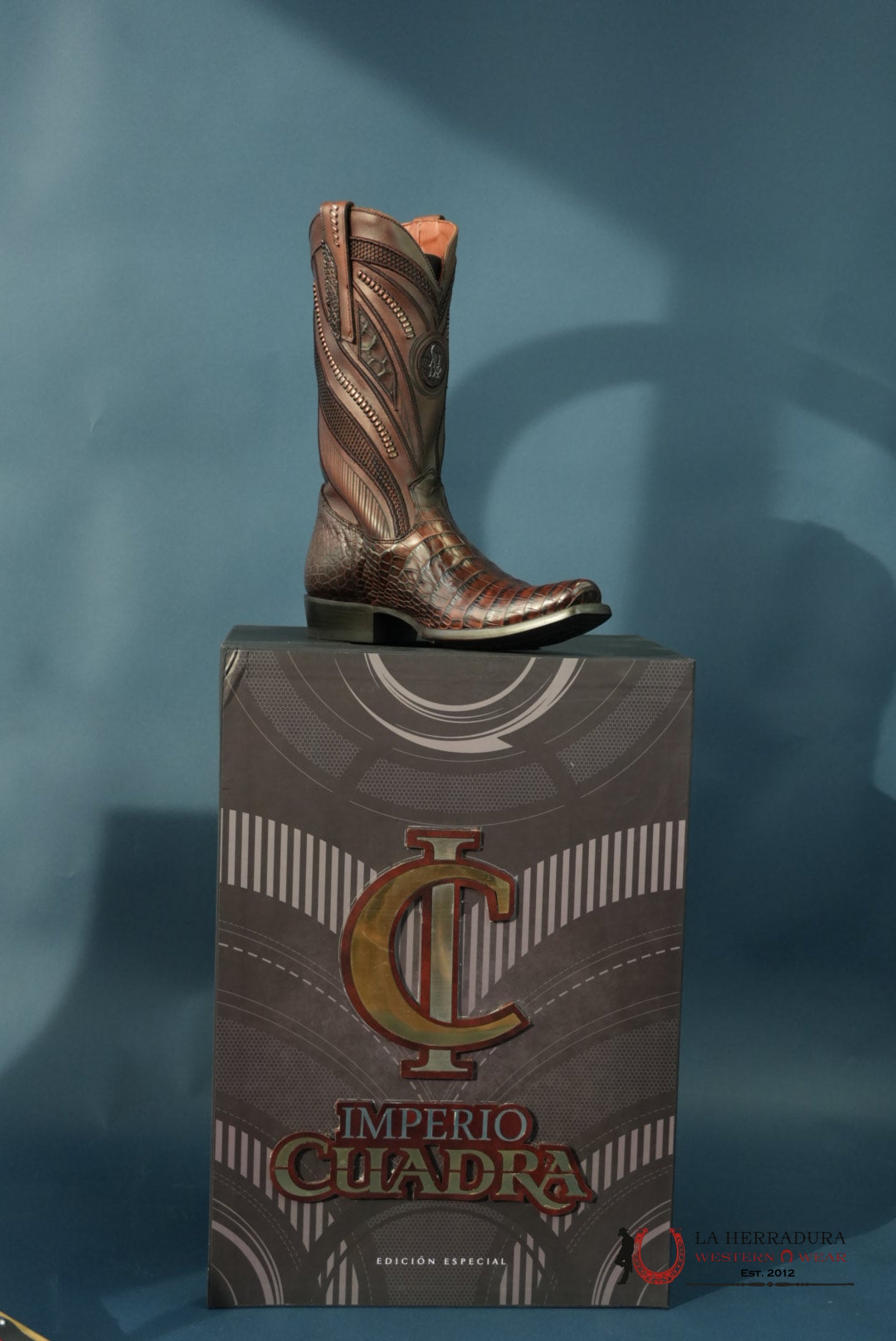 CUADRA IMPERIO BOOTS ALLIGATOR LIMITED EDTION MOKA NARROW SQUARE TOE BOTAS HOMBRES