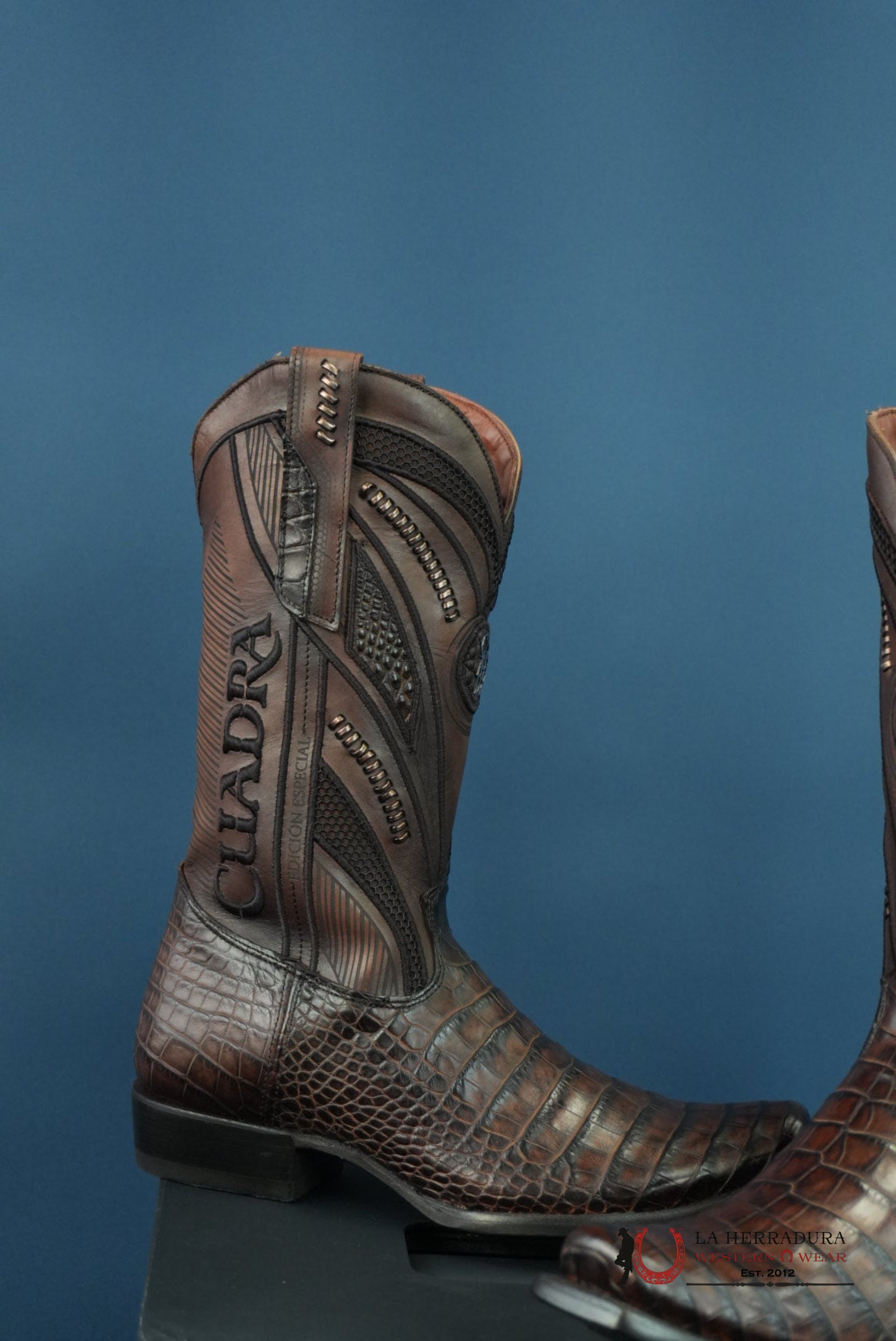 CUADRA IMPERIO BOOTS ALLIGATOR LIMITED EDTION MOKA NARROW SQUARE TOE BOTAS HOMBRES