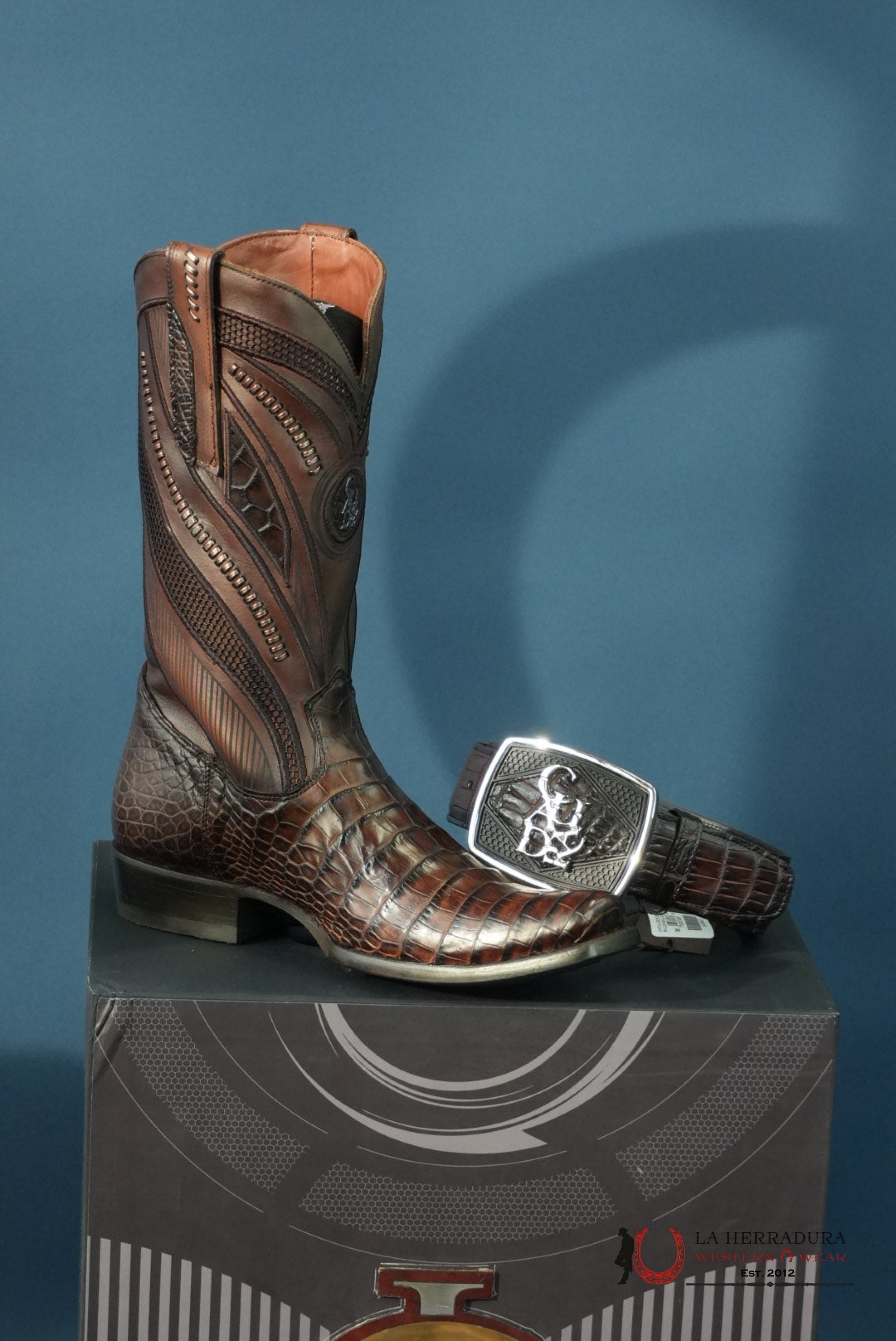 CUADRA IMPERIO BOOTS ALLIGATOR LIMITED EDTION MOKA NARROW SQUARE TOE BOTAS HOMBRES