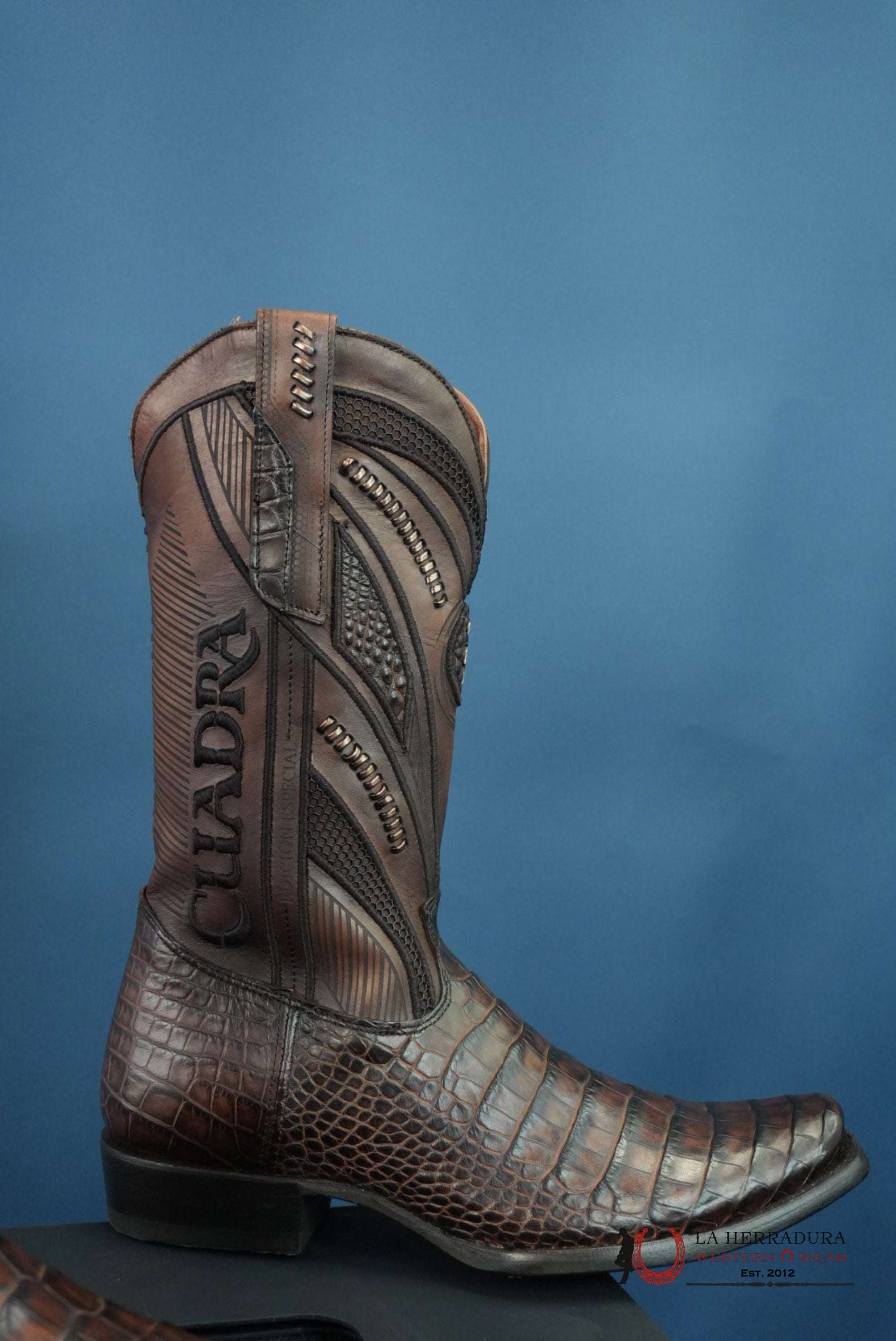 CUADRA IMPERIO BOOTS ALLIGATOR LIMITED EDTION MOKA NARROW SQUARE TOE BOTAS HOMBRES