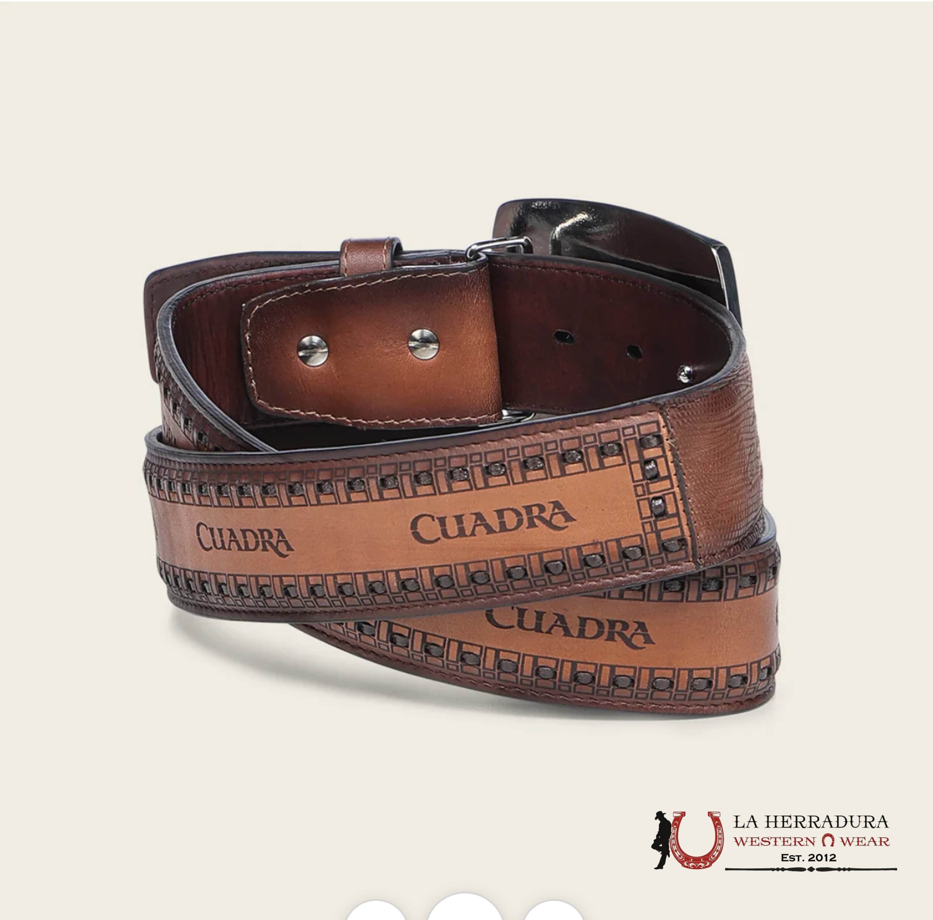 CUADRA LIZARD TEJU BROWN BELT CINTURONES HOMBRES