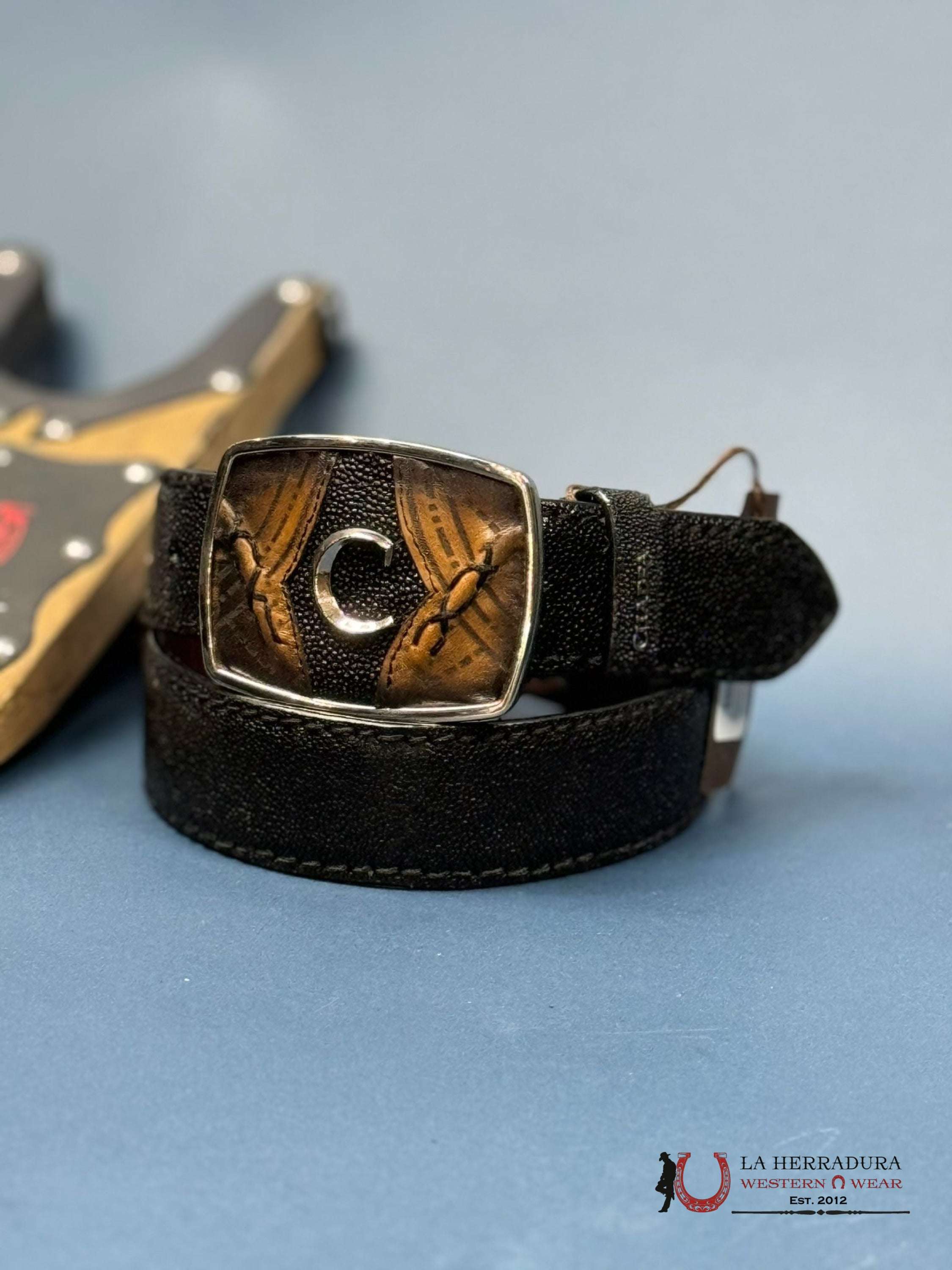 Cuadra Mantarraya Black Belt Cinturones Hombres